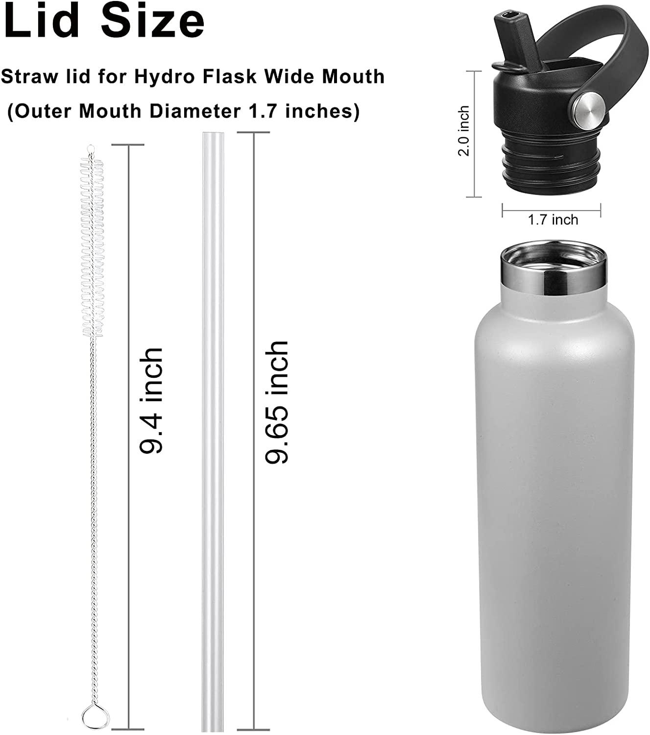 RRegeny Straw Lid for Hydro Flask Standard Mouth, Lid with Straws Fits  Hydroflask Standard Mouth 21 24 oz, Sports Flex Cap Water Bottle Accessories  Replacement Lid Top Black