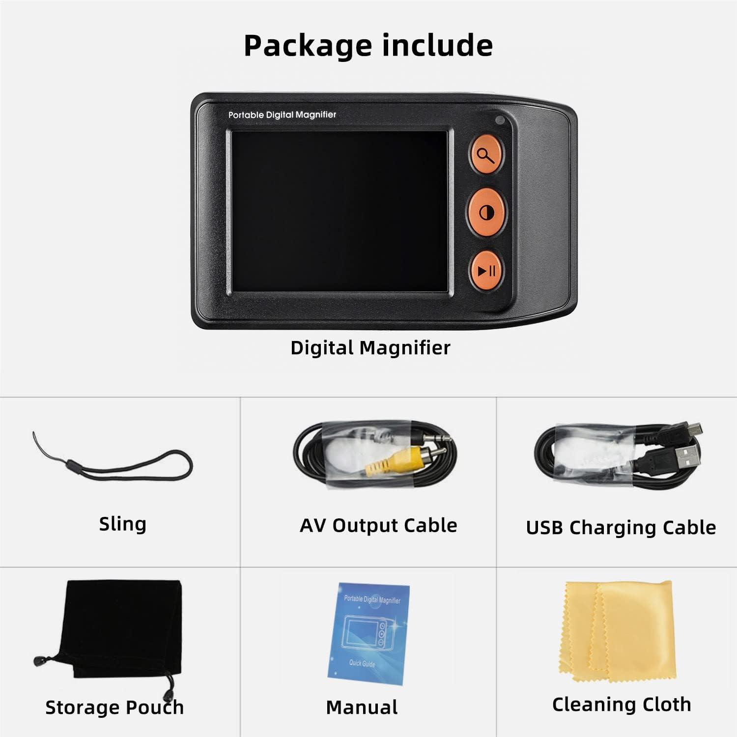 3.5 Portable Digital Magnifier Low Vision Reading Aid, 2.25X