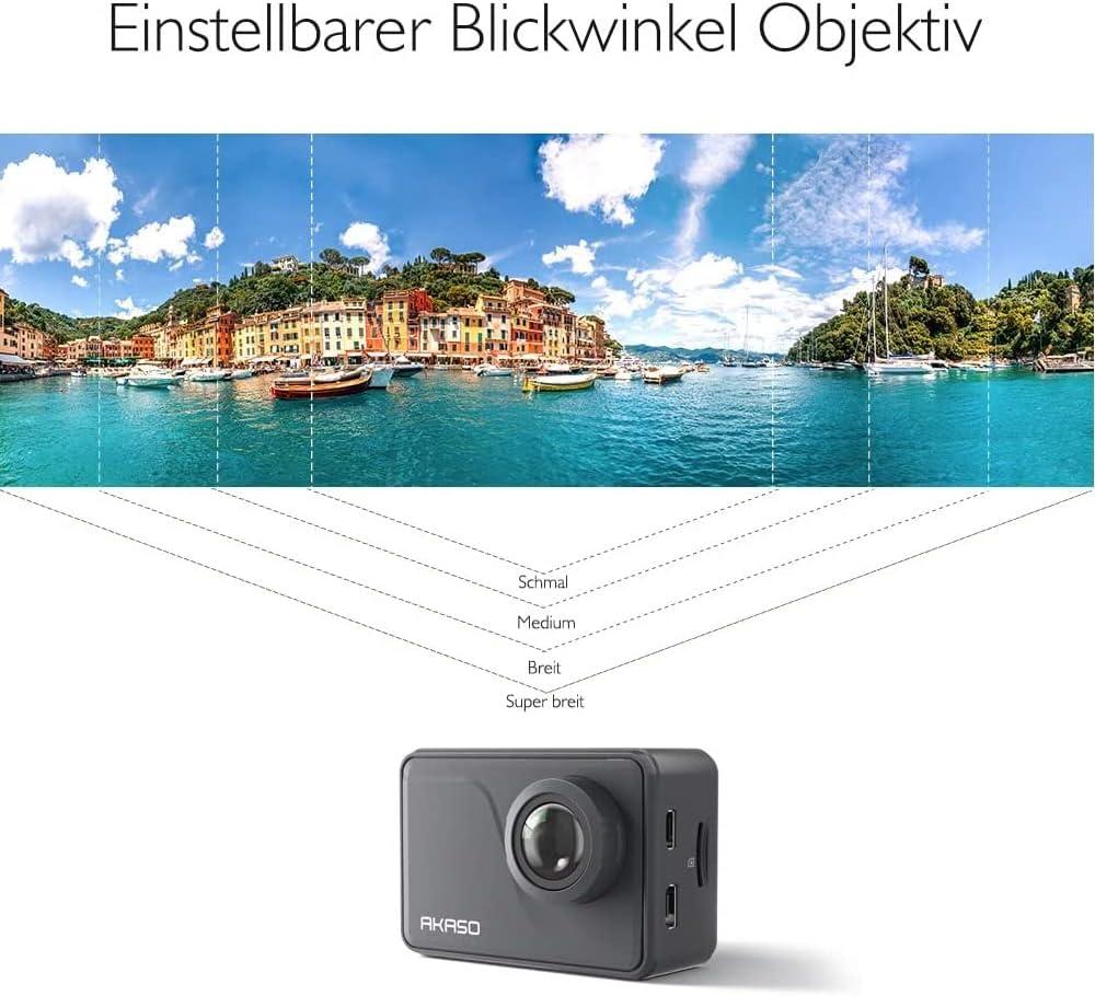 AKASO V50 Pro Native 4K30fps 20MP WiFi Action Camera with EIS Touch Screen  100 feet Waterproof Camera Web Camera Support External Mic Remote Control  Sports Camera with Helmet Accessories Kit Gray