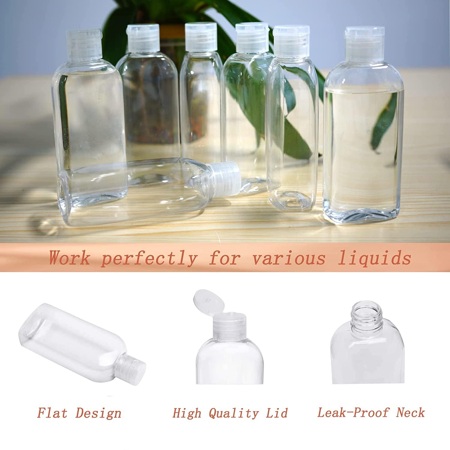 Clear Plastic Empty Squeeze Bottles 5 Pack 3.4oz/100ml with Flip Cap