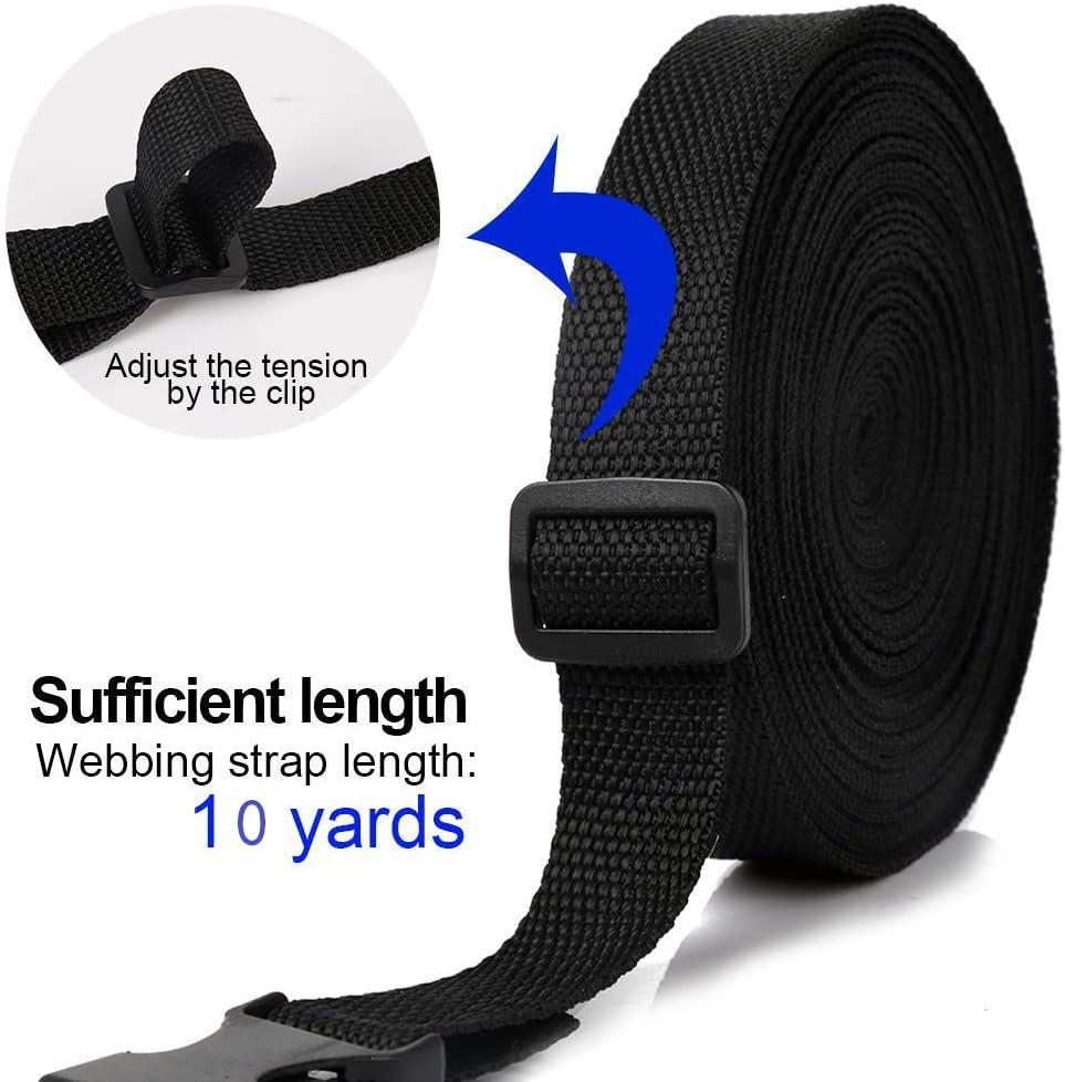 1 inch Buckle Strap Set with 10 Yards Nylon Webbing, 8 Pcs Metal D