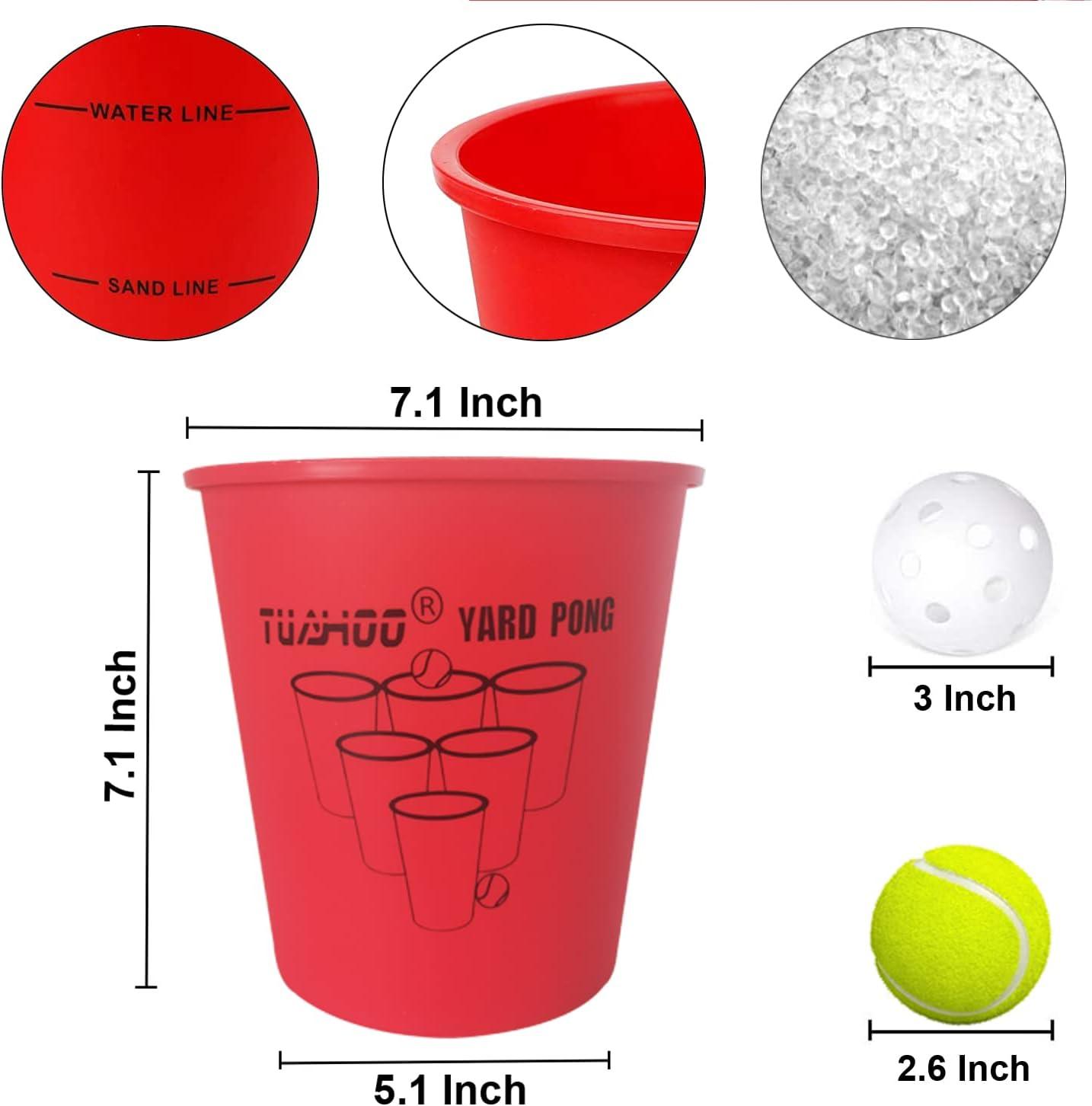 Tuahoo Yard Pong Giant Outdoor Toss Game for Families, Tailgate