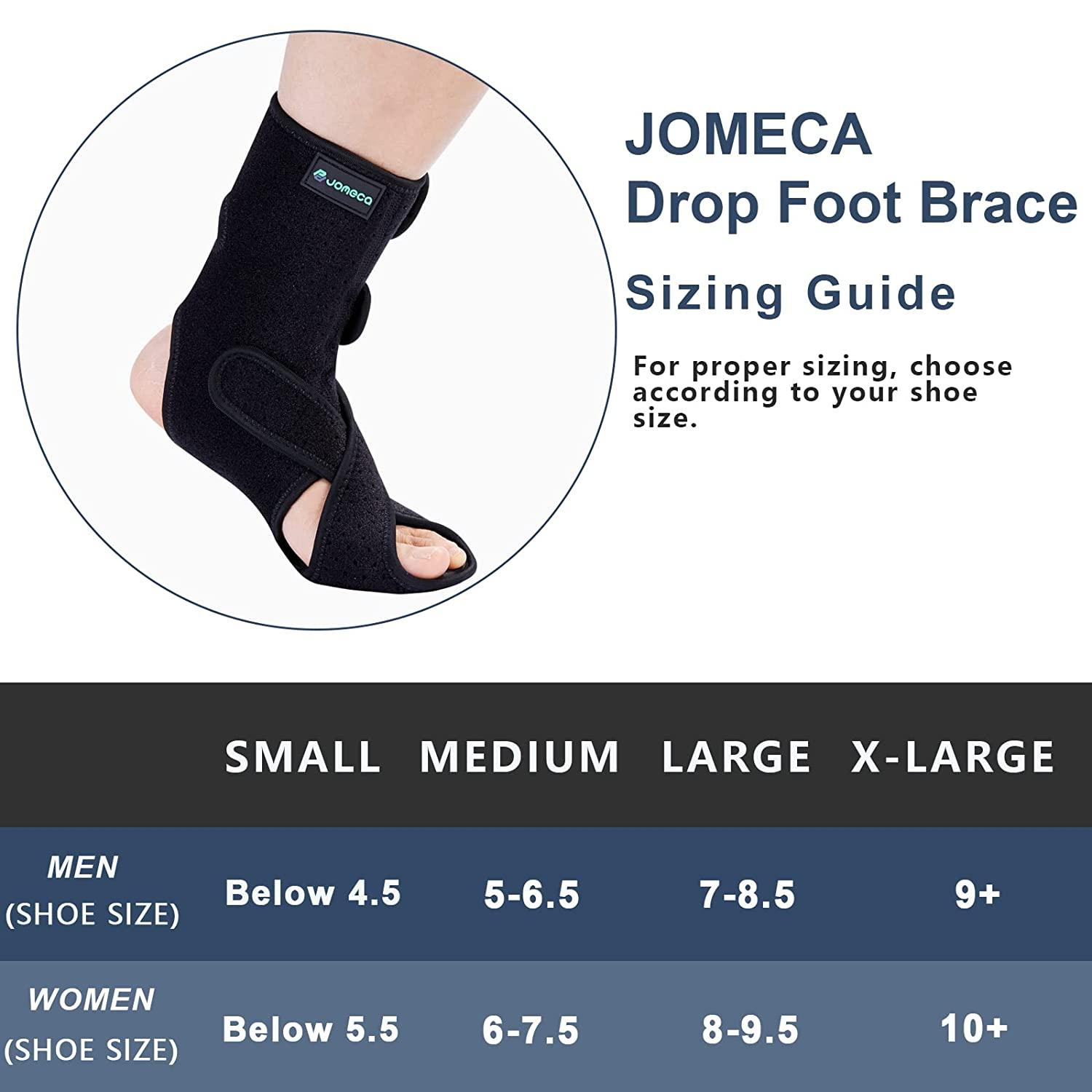 JOMECA Drop Foot Brace with Arch Support, Medical Grade Adjustable AFO ...