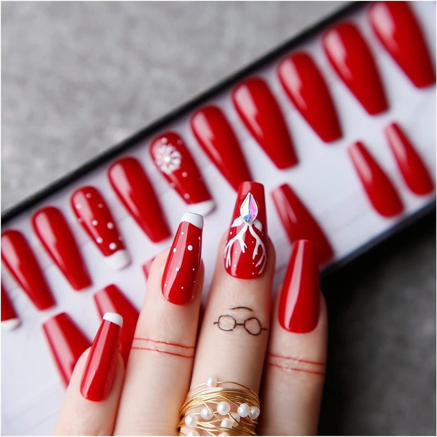 Mrs. Claws | Christmas Nails Stiletto | Press On Nails – Clutch Nails