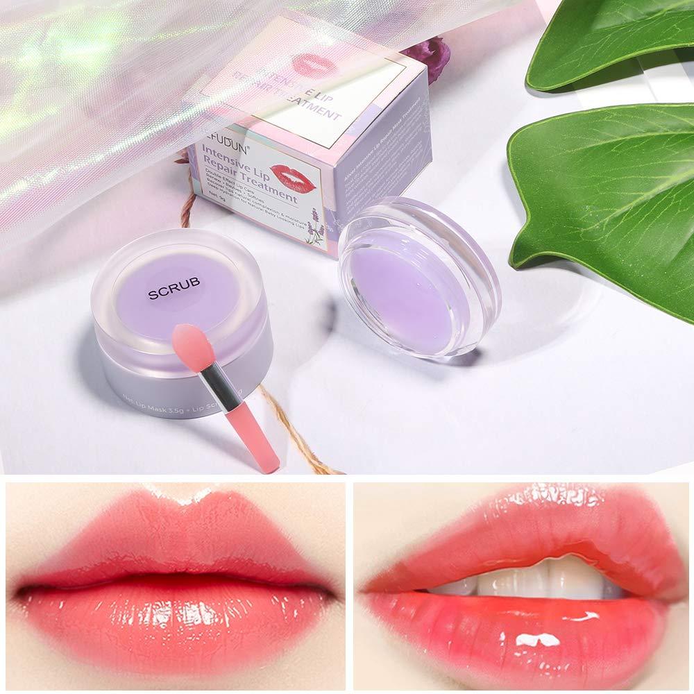 Lip Sleeping Mask with Lip Scrubs Exfoliator & Moisturizer - Intensive ...