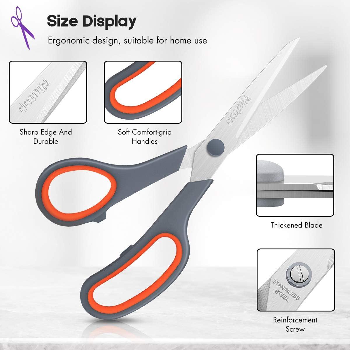 Scissors Bulk Set of 5-Pack Niutop 8 Multipurpose Sharp Sewing