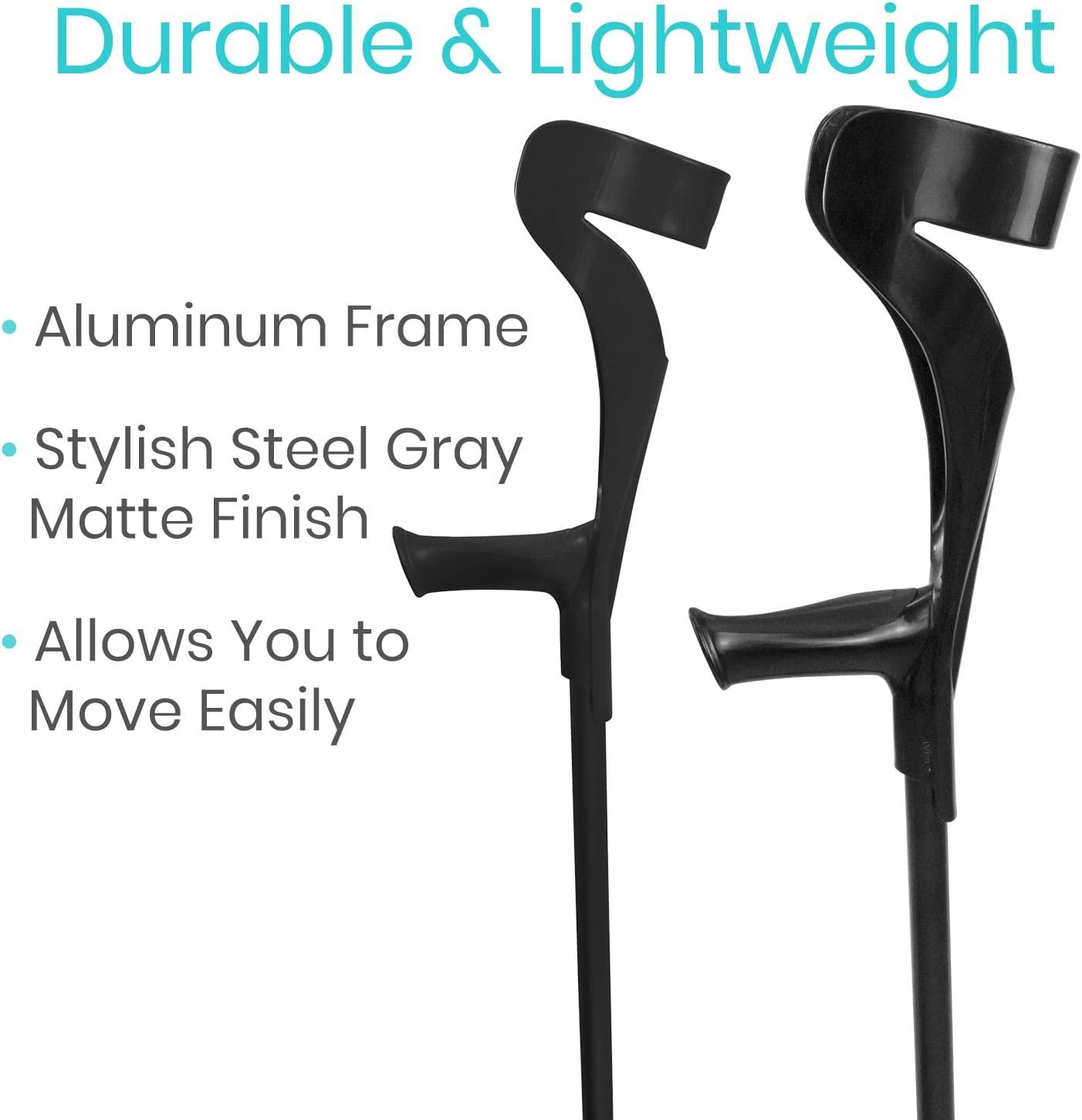 Vive Forearm Crutches (Pair) Lightweight Adjustable Forearm Crutches