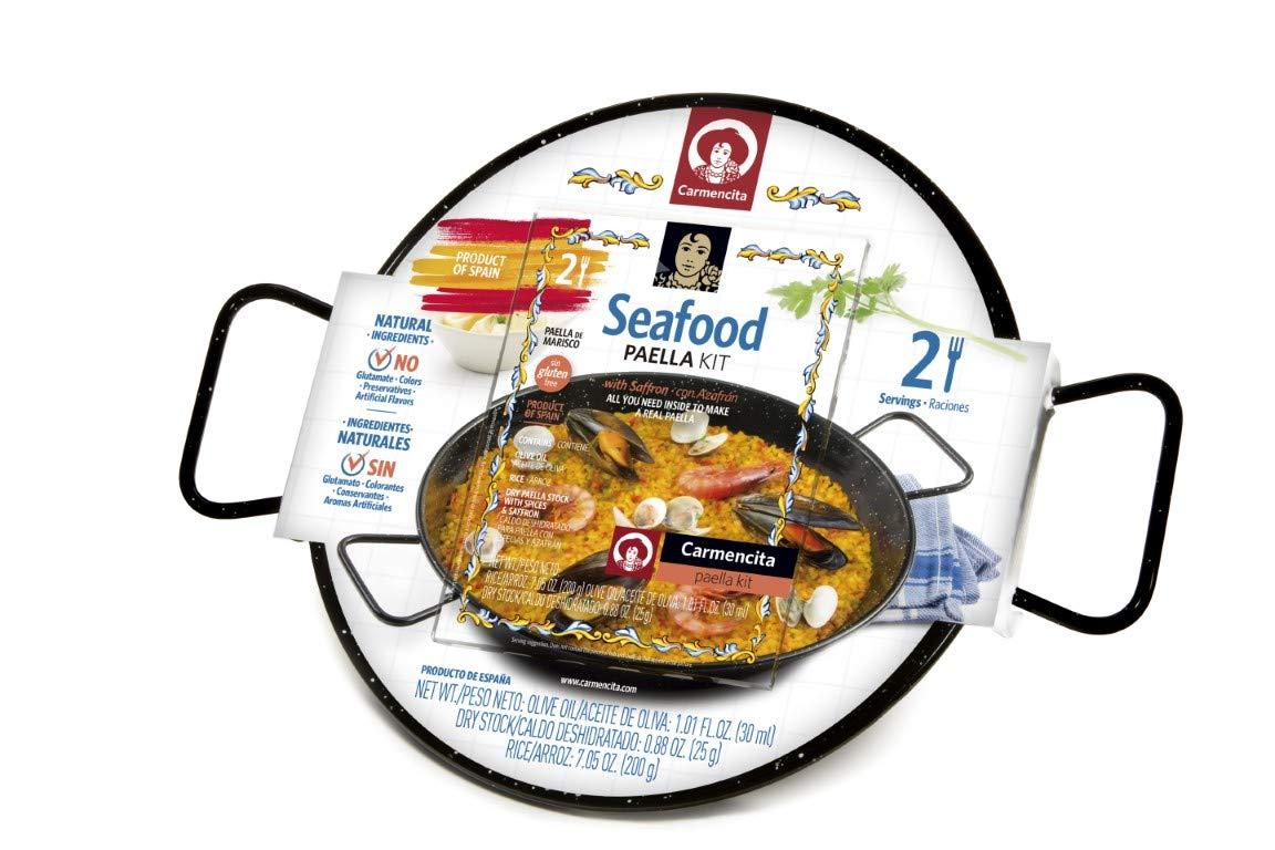 Carmencita Seafood Paella Kit With Enameled Paella Pan 2 Portions