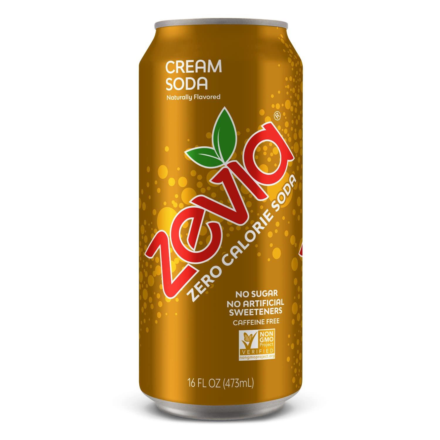 Zevia Zero Calorie Cream Soda, 16 Ounce Cans (Pack of 12) Cream Soda 16