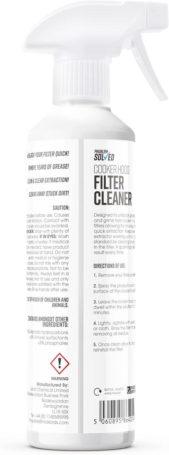 Problem Solved Cooker Hood Mesh Filter Cleaner & Degreaser Removes