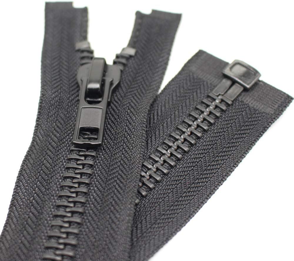 YaHoGa 10 28 Inch Black Nickel Separating Jacket Zipper Large Y-Teeth Metal  Zipper Heavy Duty Metal Zippers for Jackets Sewing Coats Crafts (28 Nickel)