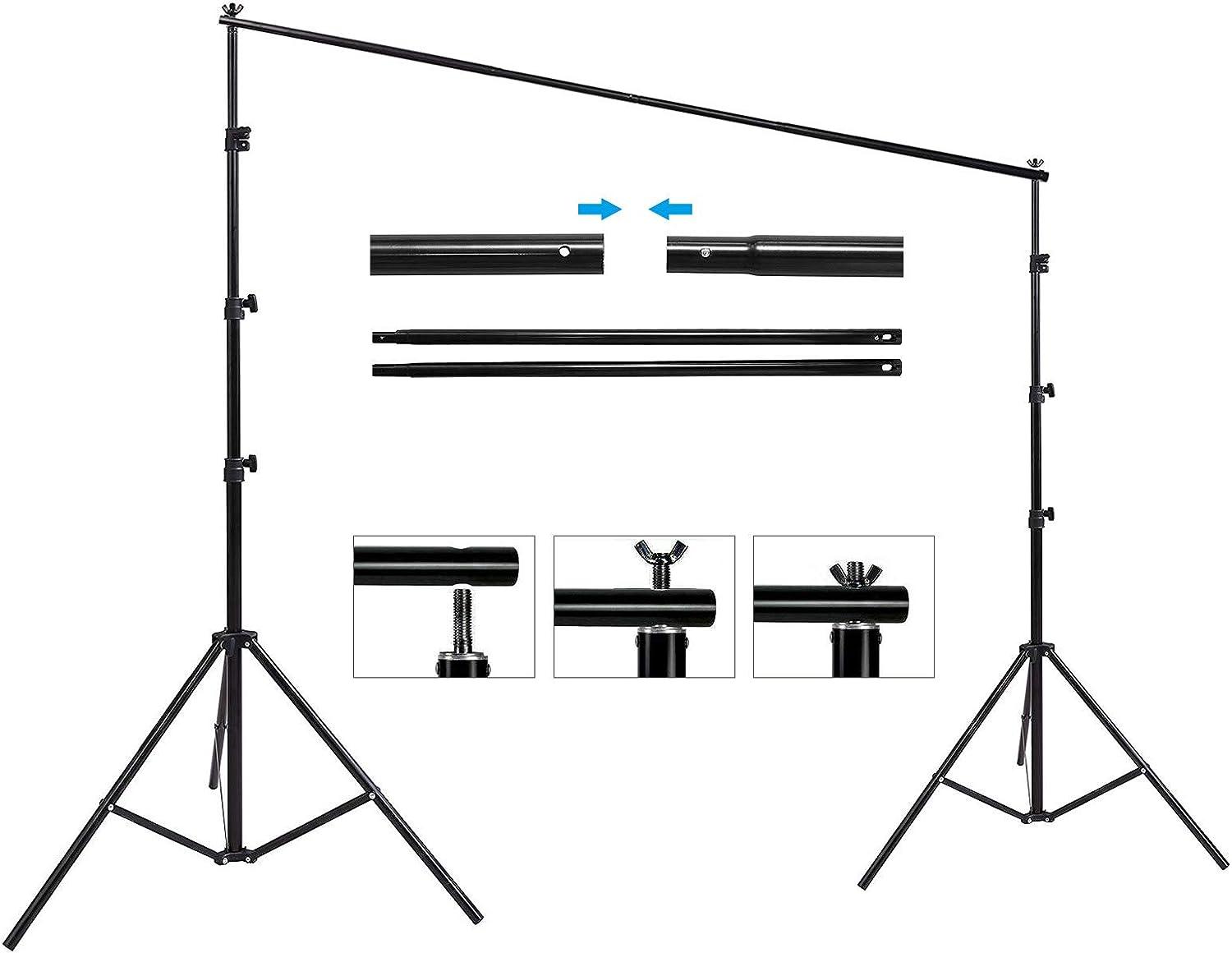 HYJINC 10ft x 8.5ft Adjustable Photography Backdrop Support System