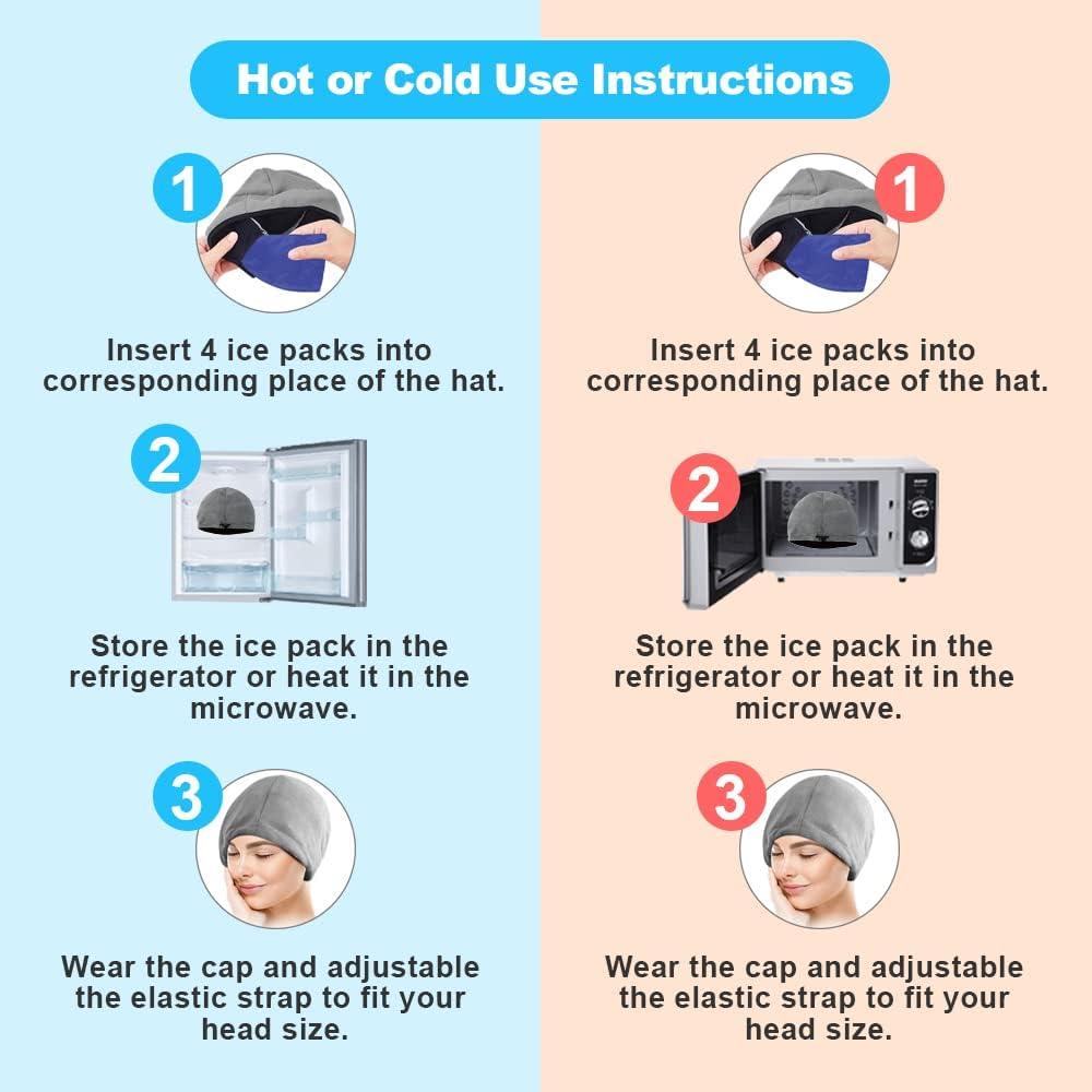 NEWGO Cold Cap Chemo Ice Cap for Cold Therapy Reusable Ice Gel Cap