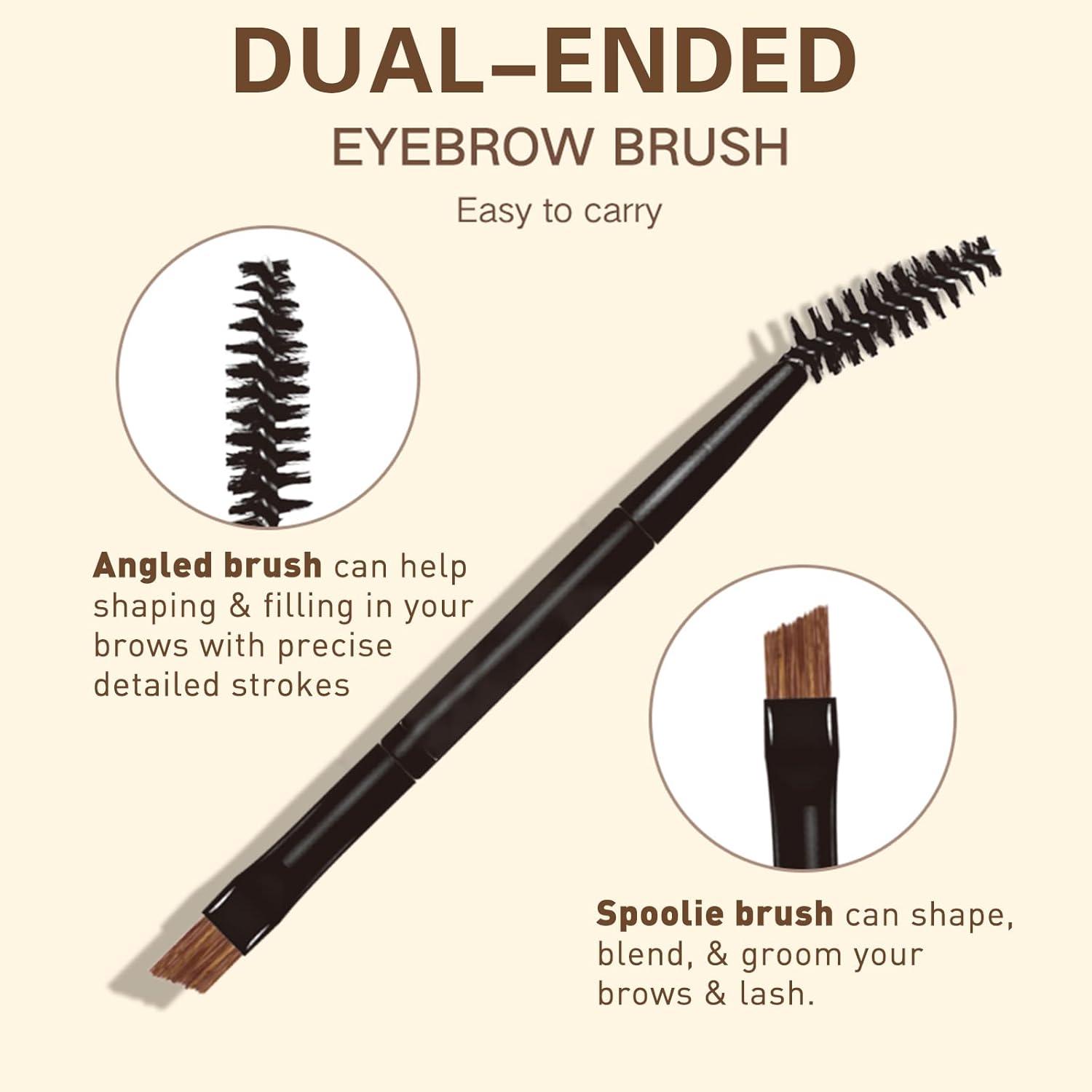 2 in 1 Makeup Kit: Waterproof Dark Brown Eyebrow Gel & Styling Wax