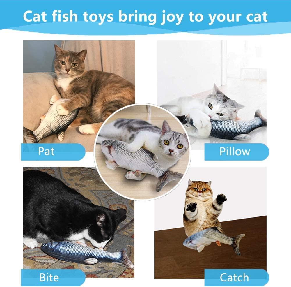 Floppy Fish Dog Toy,Dog Fish Toy Flopping,USB Charging Floppy Fish Friend Dog  Toy,Simulation Cat Toy Fish Flopping,Pet Toy Can Chew and Kick,Reducing  Stress for Dogs Cats 