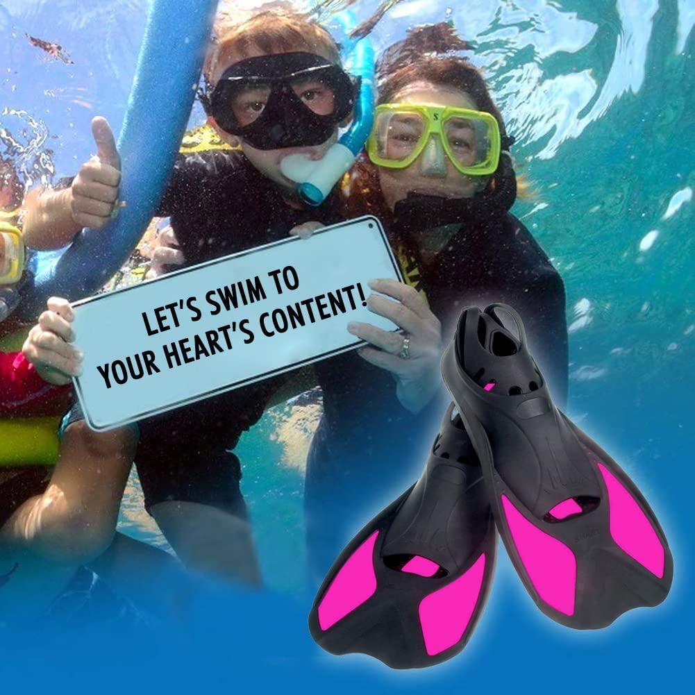 Comfecto Swimming Fins Short Floating Training Fins for Kids and Adults
