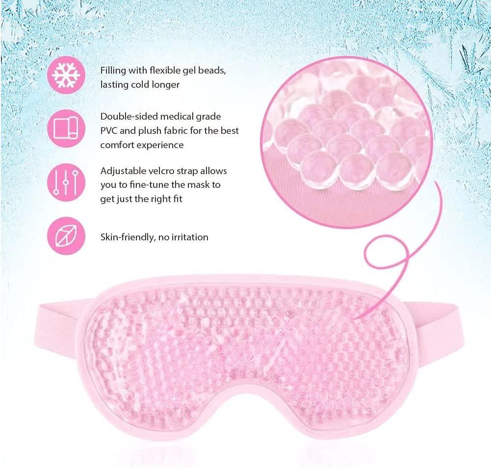 Thrive | Hot & Cold Eye Mask | With Gel Beads For Cooling & Pain Relief | Ice And Heat | Black HSA/FSA Eligible