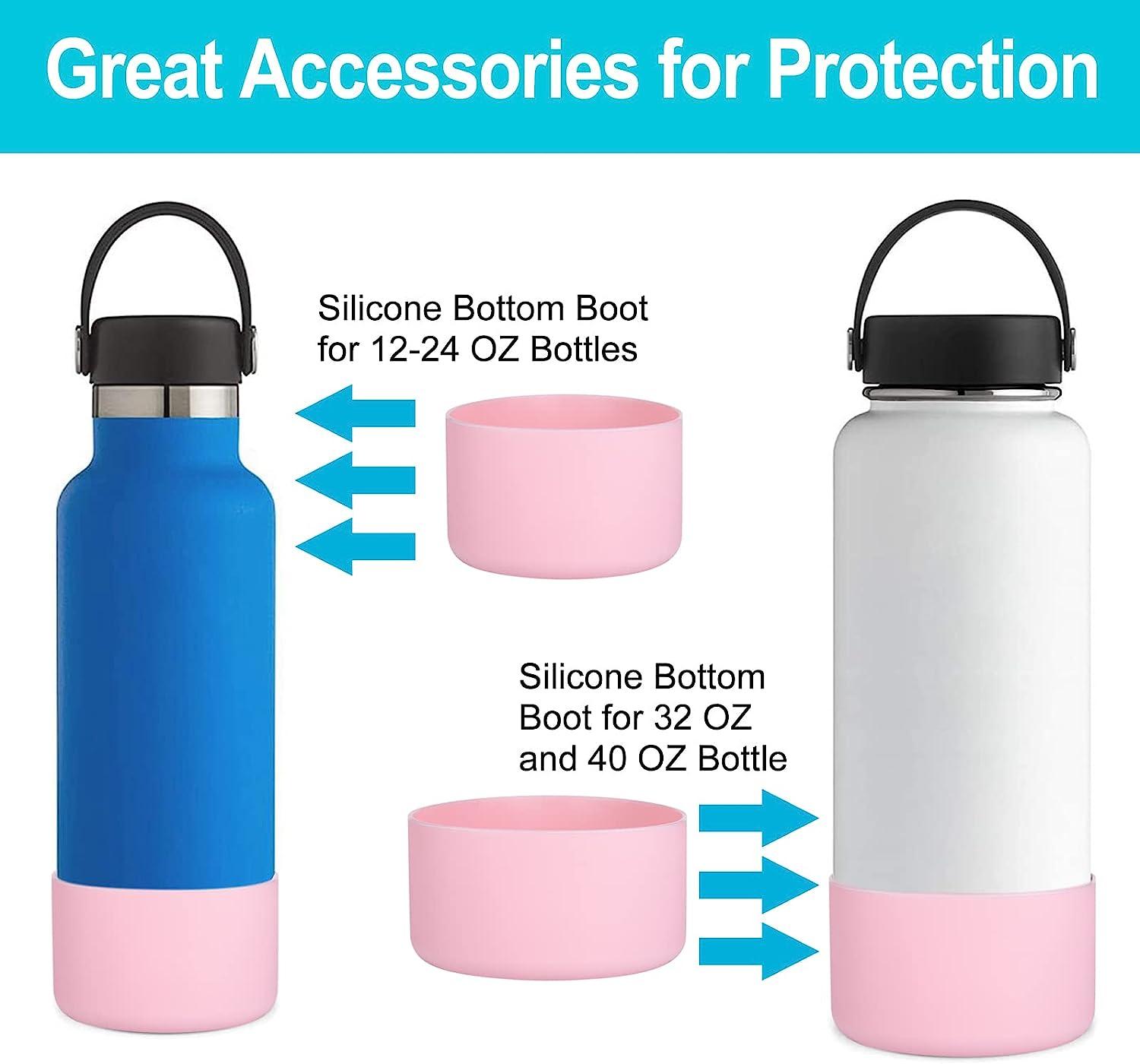 DBIW Boot Compatible with Hydro Flask Standard Wide Mouth, Hydroflask Boot  12 16 18 20 21 24 32 40 oz, Silicone Protection Sleeve Bottom Boot Light  Pink Fits 12 to 24 oz Bottles