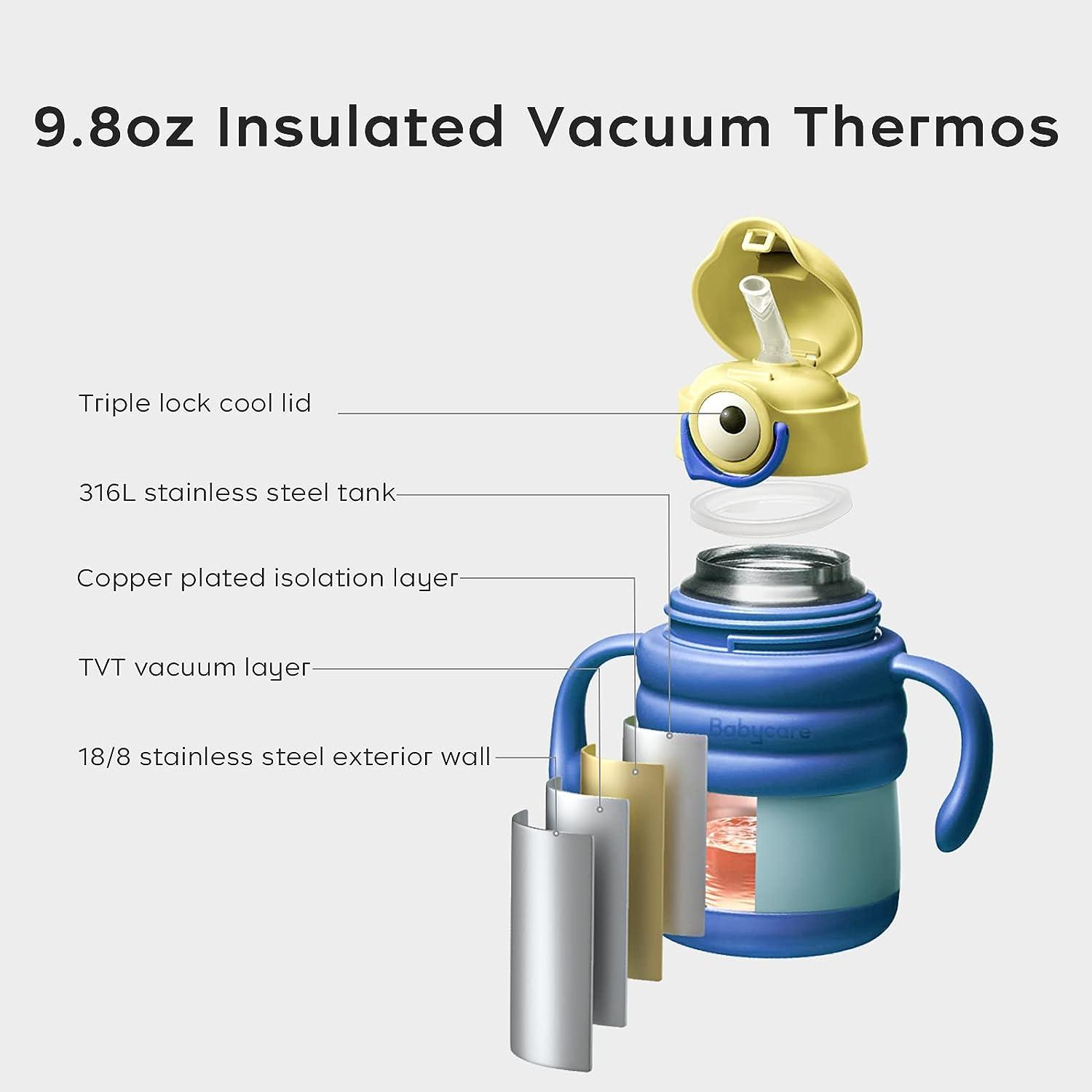 BC BabyCare Kids Stainless Steel Sippy Cup 9.8oz Blue Insulated