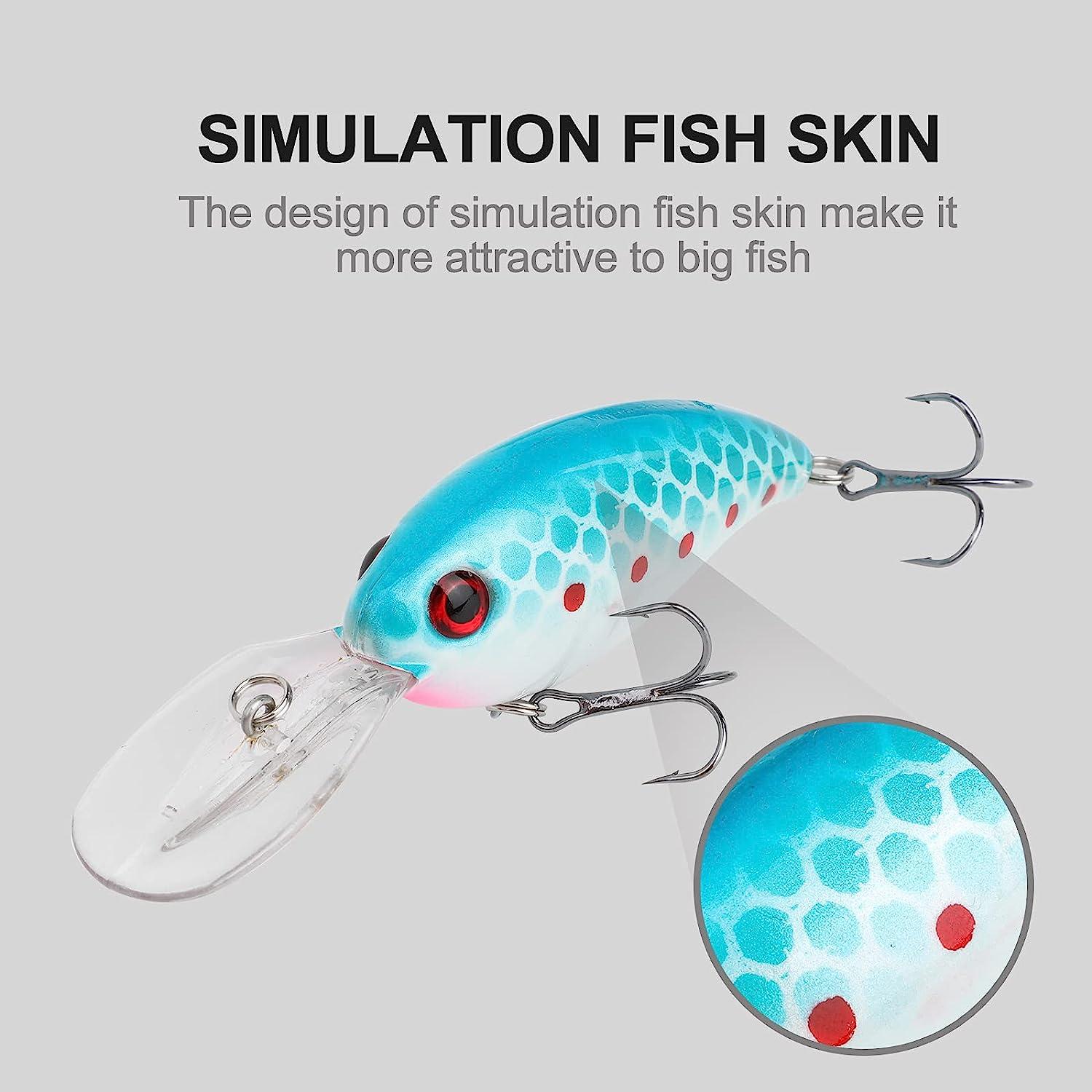 ZWMING Bass Crankbait Fishing Lures, Diving Fishing Lures