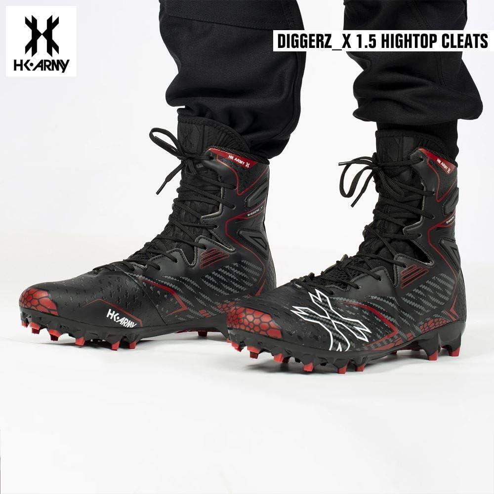 HK Army Digger X1 High Top Paintball Cleats Black/Red Size 12