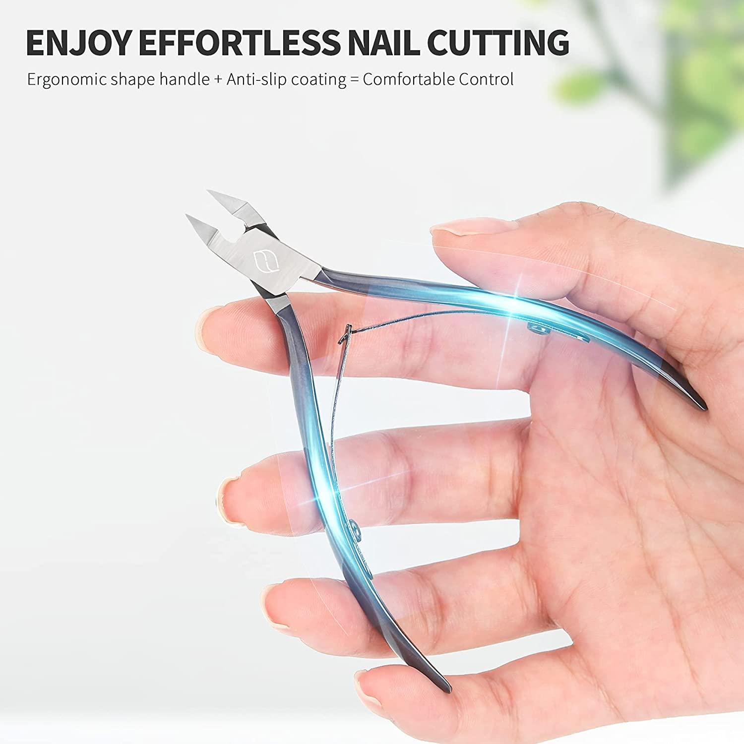 FERYES Toenail Clipper Straight Blade for Ingrown and Thick Nails -  Stainless Steel and Sharp Pointed Tip Ingrown Nail Clipper – Wide Jaw Toe Nail  Cutter Podiatry Tool Dark Gray