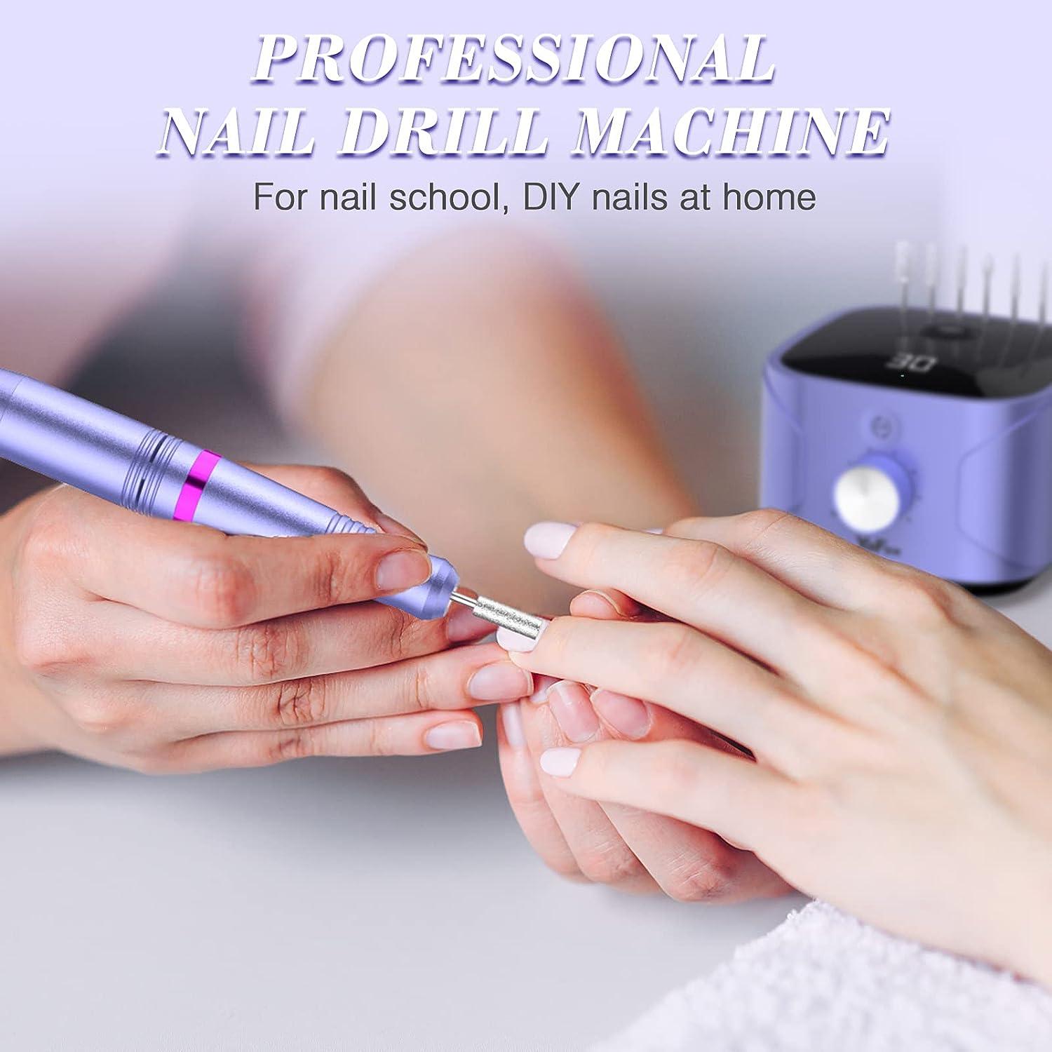 Nail Drill，Electric Nail File Drill Portable Pedicure Tools 20000rpm Nail  Polish Machine Kit for Acrylics, Gels Nails (Black) (Pink) | Pedicure  tools, Pedicure machine, Electric nail file