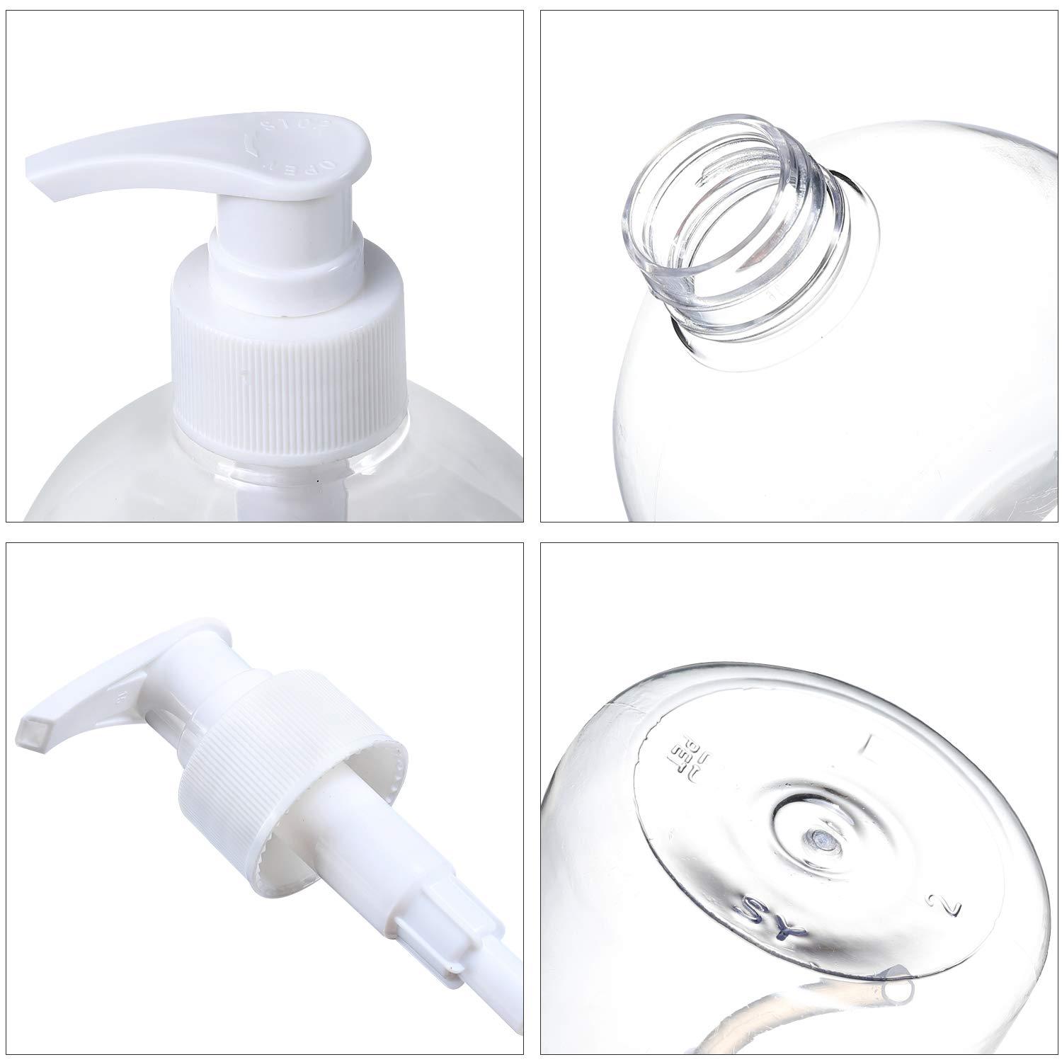 Yephets 16oz Empty Pump Bottles for Hand Sanitizer8 Pack Plastic Clear