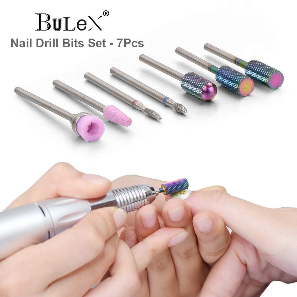 Unique Bargains 7 Pcs Emery Nail Drill Bits Set for Acrylic Nails 3/32 Inch  Nail Art Tools 40.5mm Length Blue - Walmart.com
