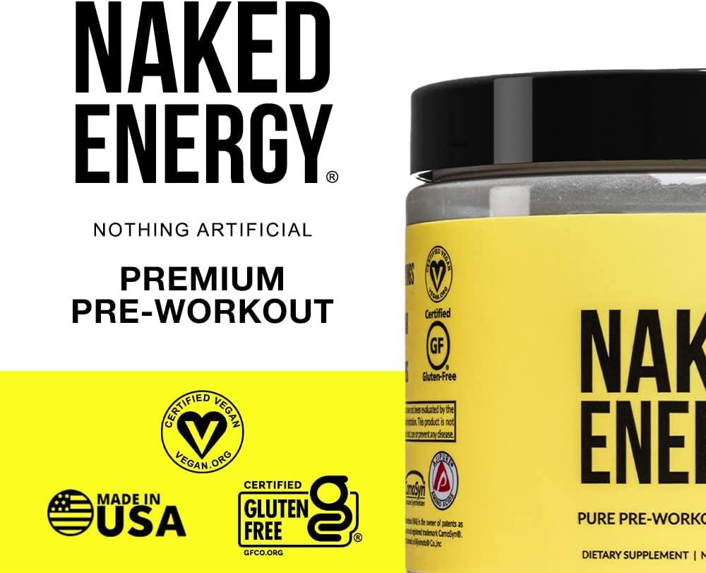 NAKED nutrition Fruit Punch Naked Energy - Clean Pre Workout Supplement for  Men and Women, Vegan Friendly, No Added Sweeteners, Colors Or Flavors - 30