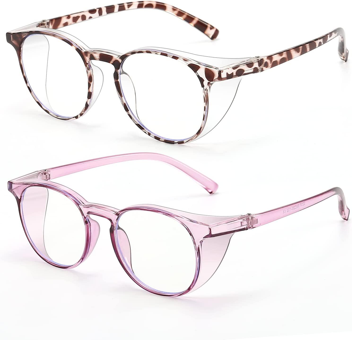 Outray 2 Pair Bifocal Safety Glasses 2.50 Clear Impact Resistant Non Slip Wrap Around Purple Tortoise