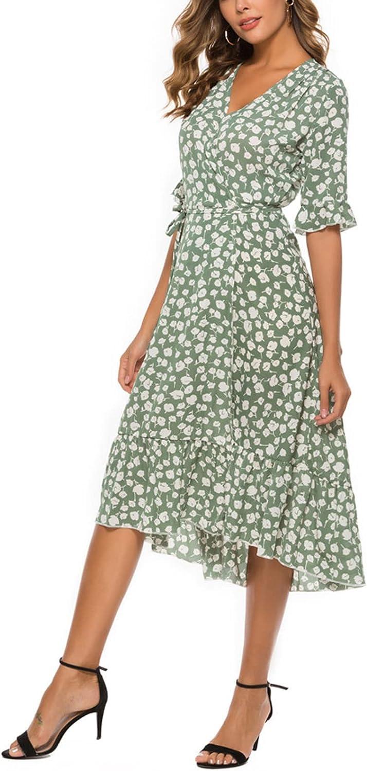 sachin and babi light blue dress Women's Green V Neck Summer Dress | Short Sleeve Long Flowy Beach Dress -  XX-Large | Buy Now with Express International Delivery