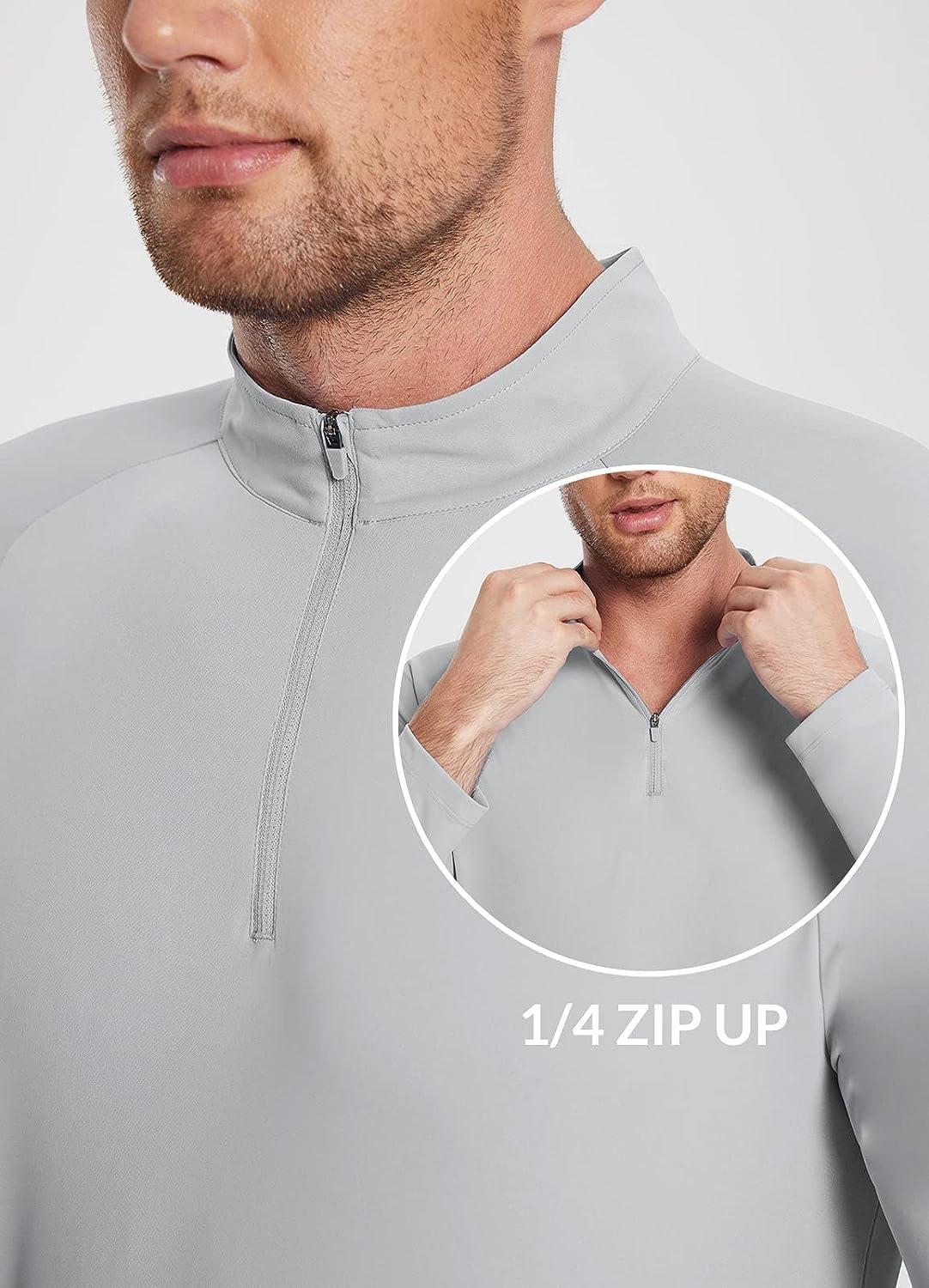 BALEAF Men's SPF Sun Shirts Long Sleeve 1/4 Zip Pullover UPF 50+