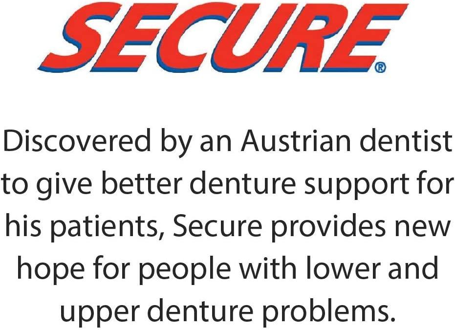 Secure Waterproof Denture Adhesive Zinc Free Extra Strong Hold for