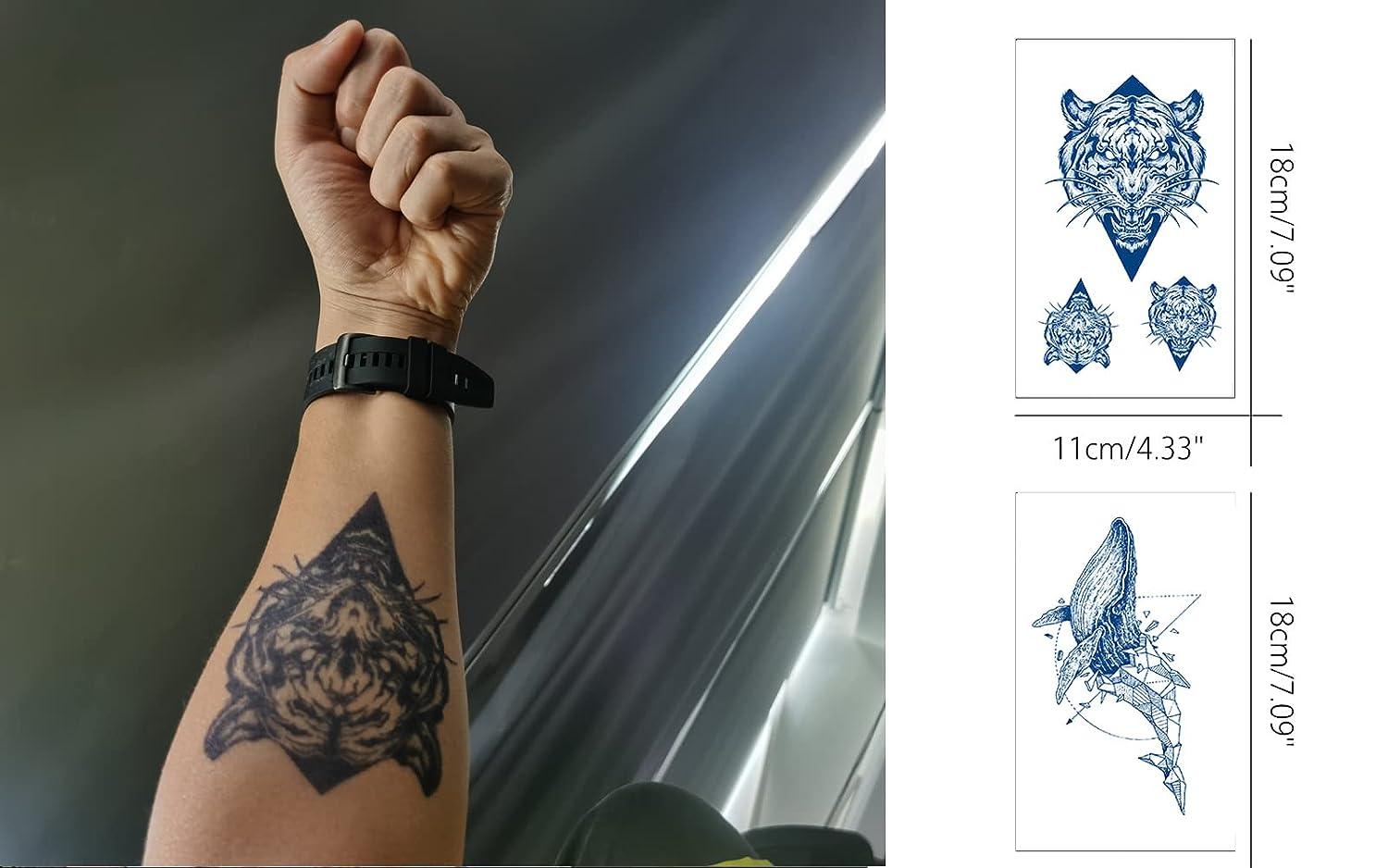 Semi Permanent 2 Weeks Arrow Mountain Temporary Tattoo for Men and Women - Waterproof Realistic
