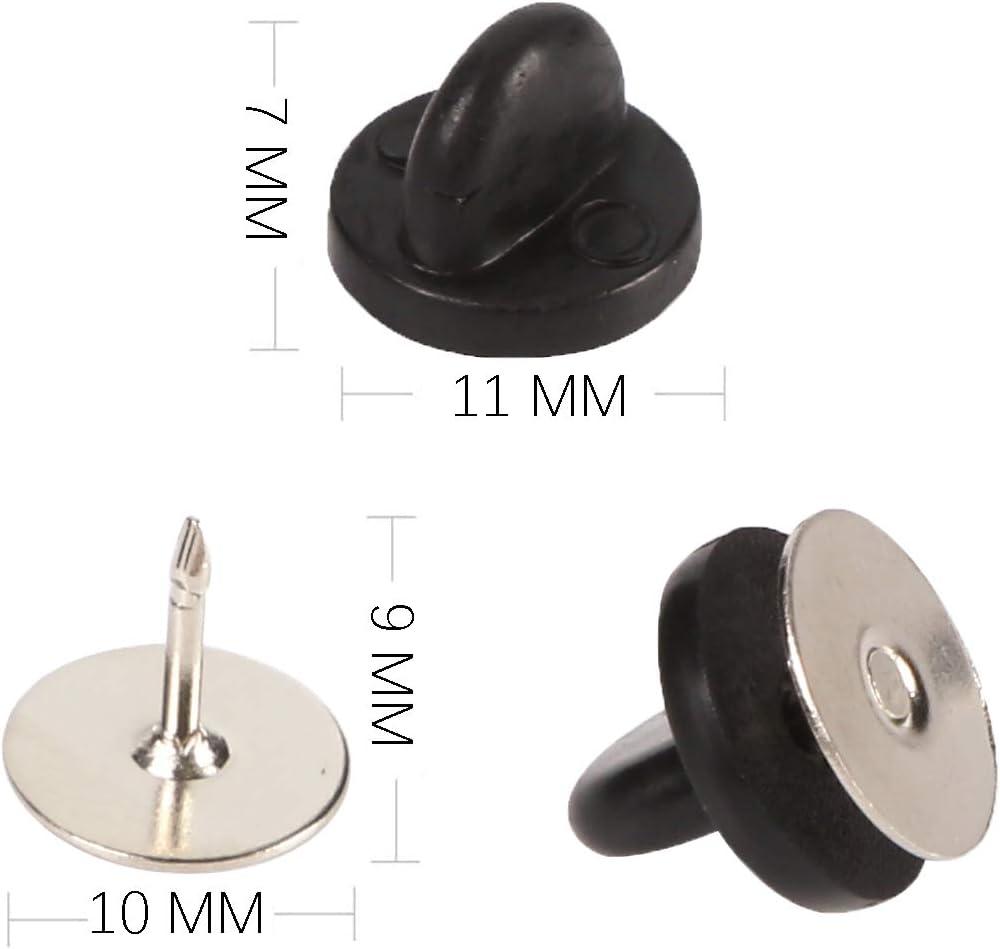 BEADNOVA 50 Pairs Pin Backings Tie Tacks Blank Pins with Rubber Pin  Backings Pin Backs for