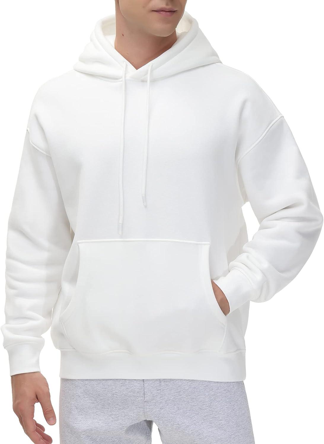 Mens Loose Fit Casual Pullover Hoodie Drawstring Hooded Sweatshirt with  Pockets