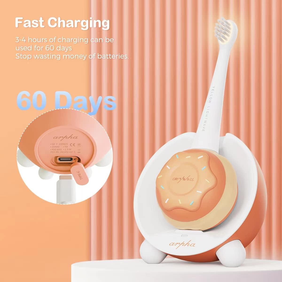 Kids Electric Power Toothbrush Age 14 EasyGrip Silicone Handle 3