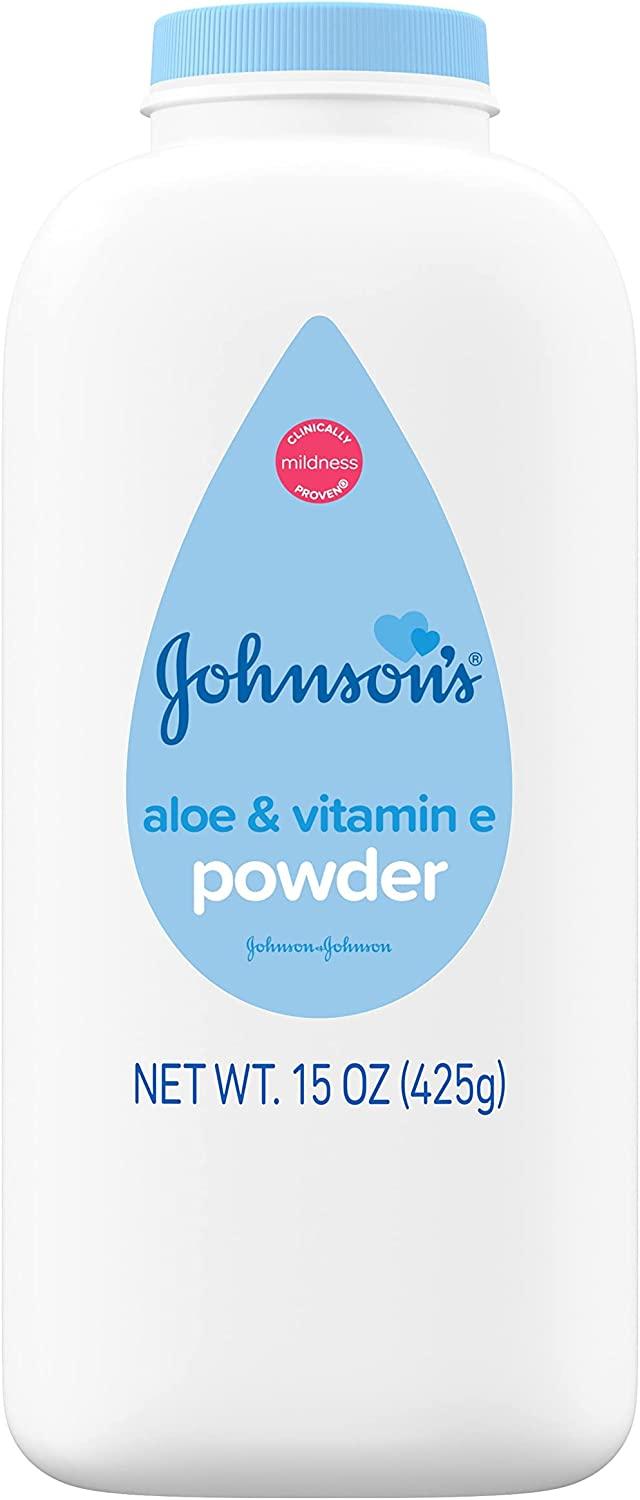 Johnson's baby powder aloe vitamin e sales