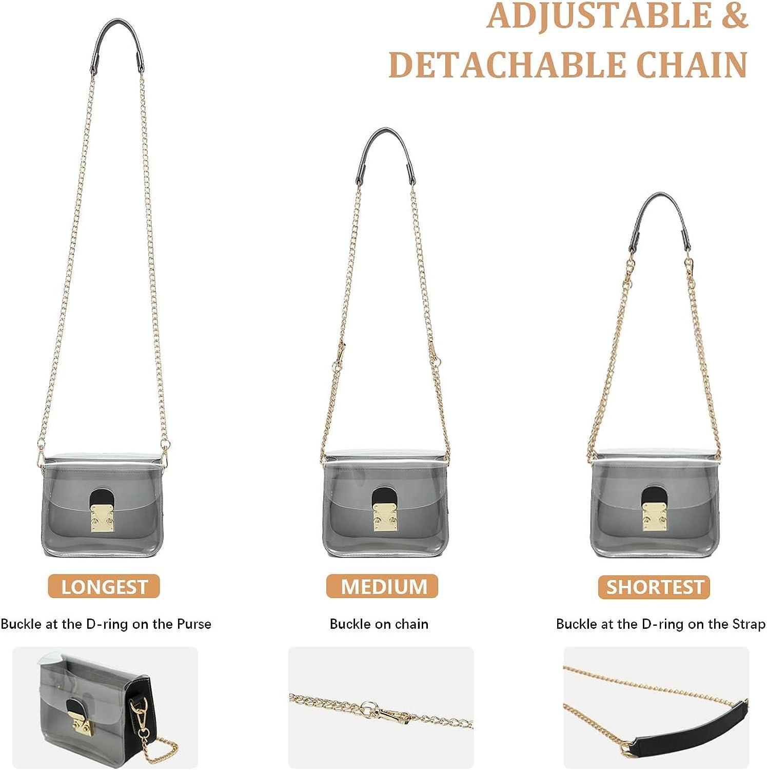 KUI WAN Clear Crossbody Stadium Bag - Cute Mini Purse for