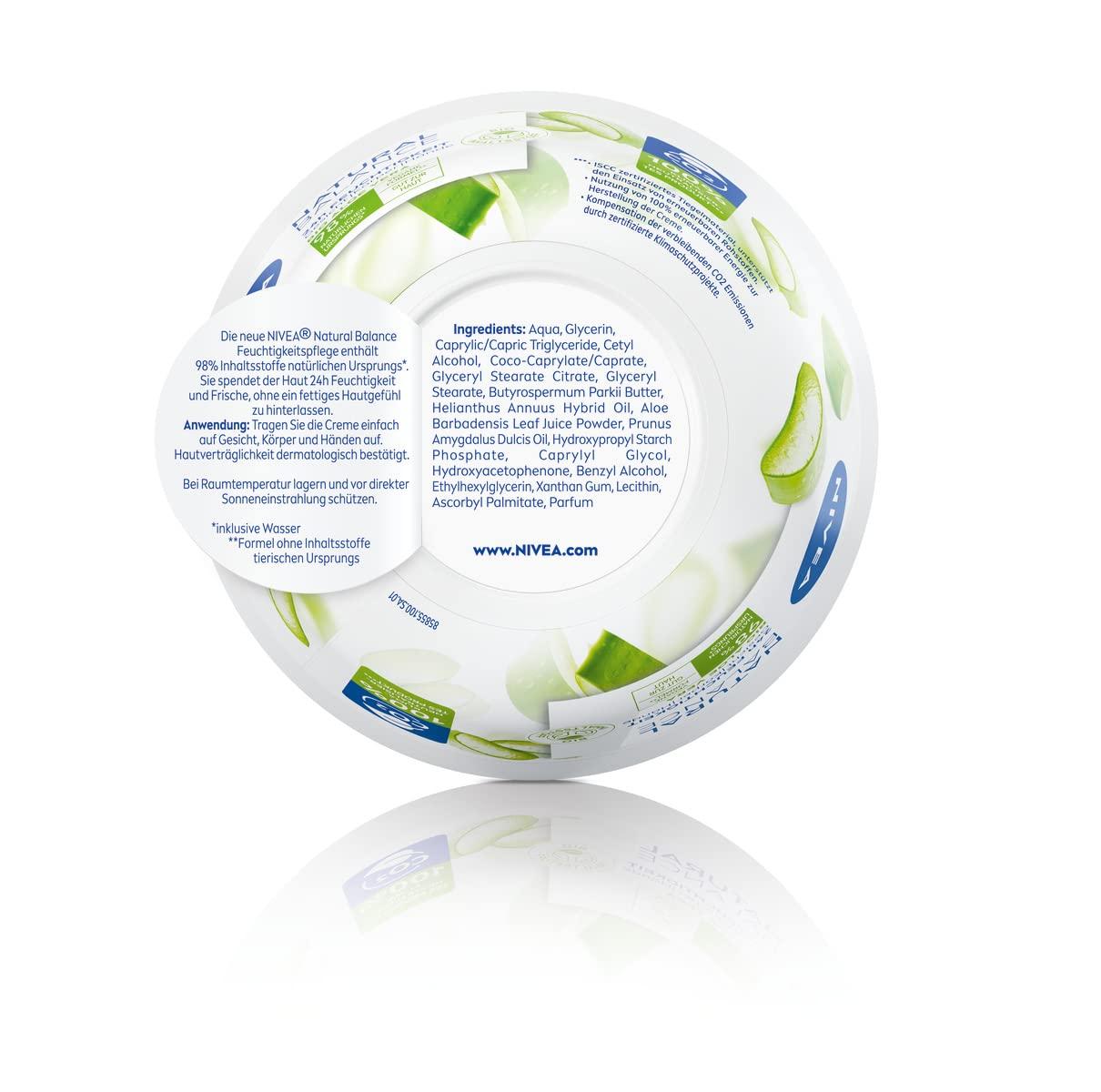 Nivea Natural Balance Aloe Vera All-Purpose Cream 200ml - Moisturizing  Vegan Cream for Face Body & Hands - Organic Aloe Vera | Buy Now with  Express International Delivery | GoSupps.com