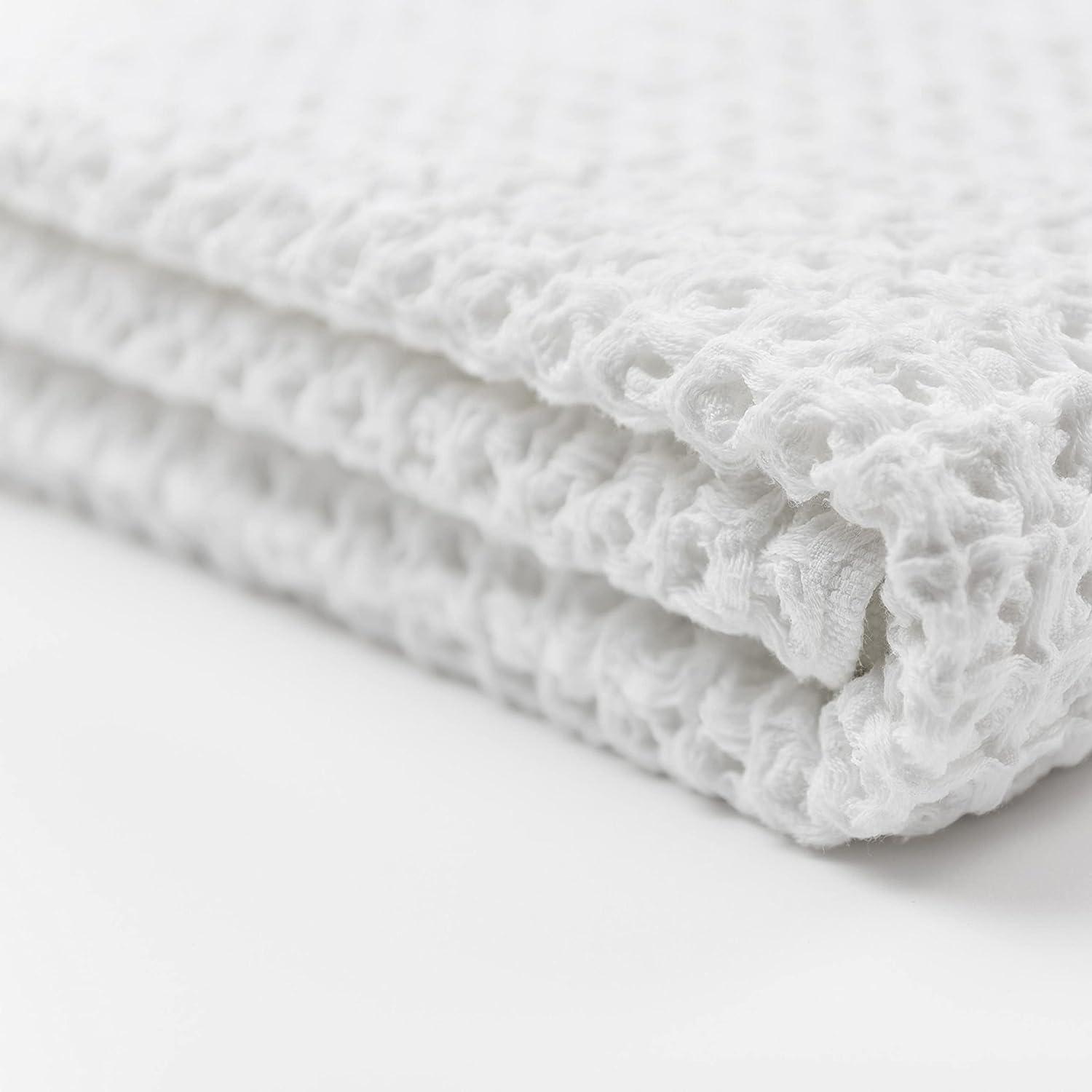 White Waffle Weave Cotton Bath Towel by World Market