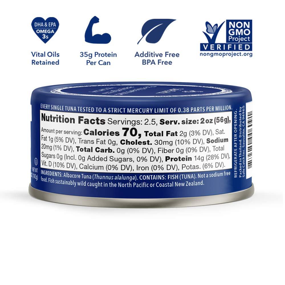 Safe Catch Wild Albacore Tuna Canned No Salt Added Low Mercury Can Tuna  Fish Gluten-Free Keto Food Sodium-Free Non-GMO Kosher Paleo Protein Every  Can Of Tuna Is Tested No Water Oil Tuna