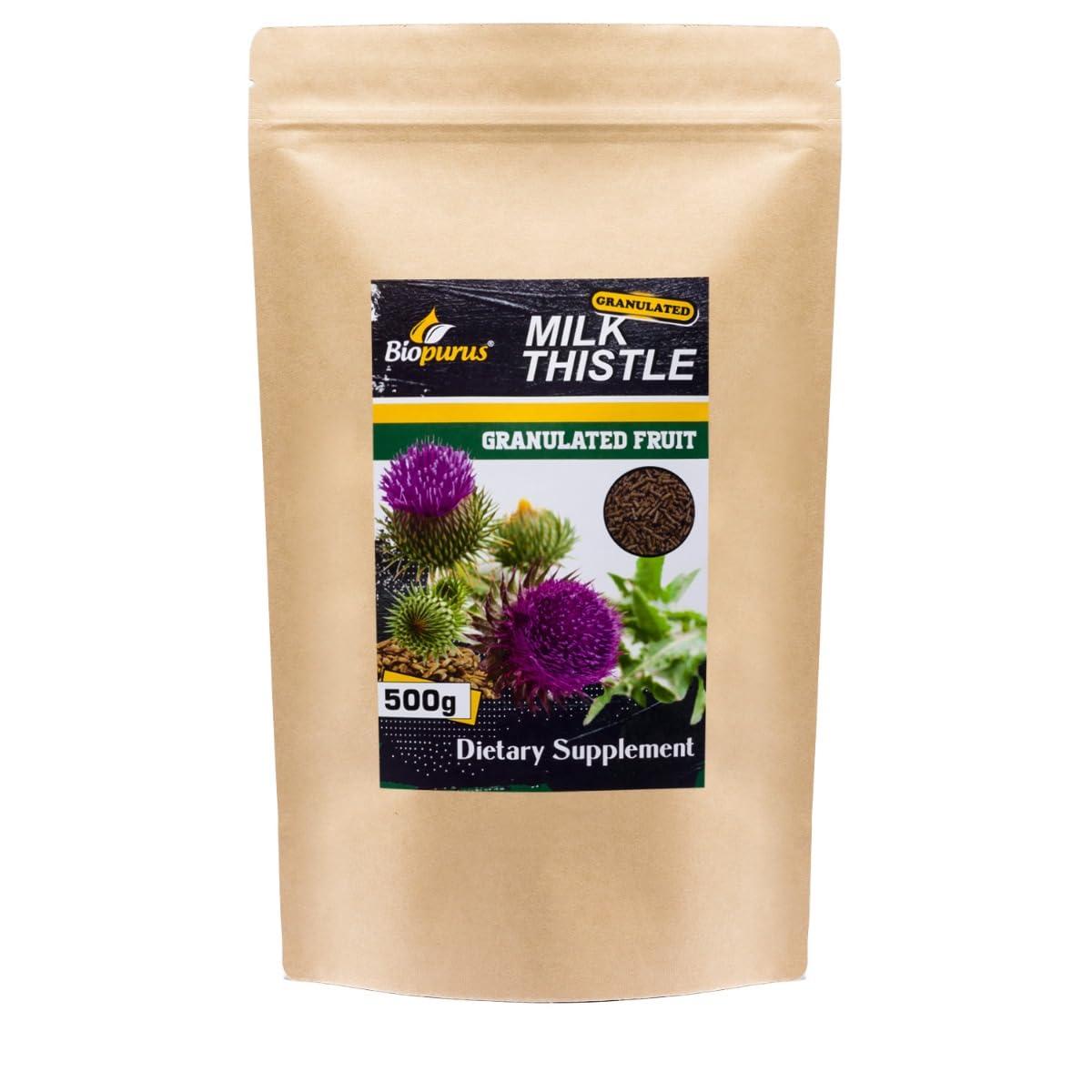 Biopurus Milk Thistle Granulated Fruit Silymarin 500g Natural Liver