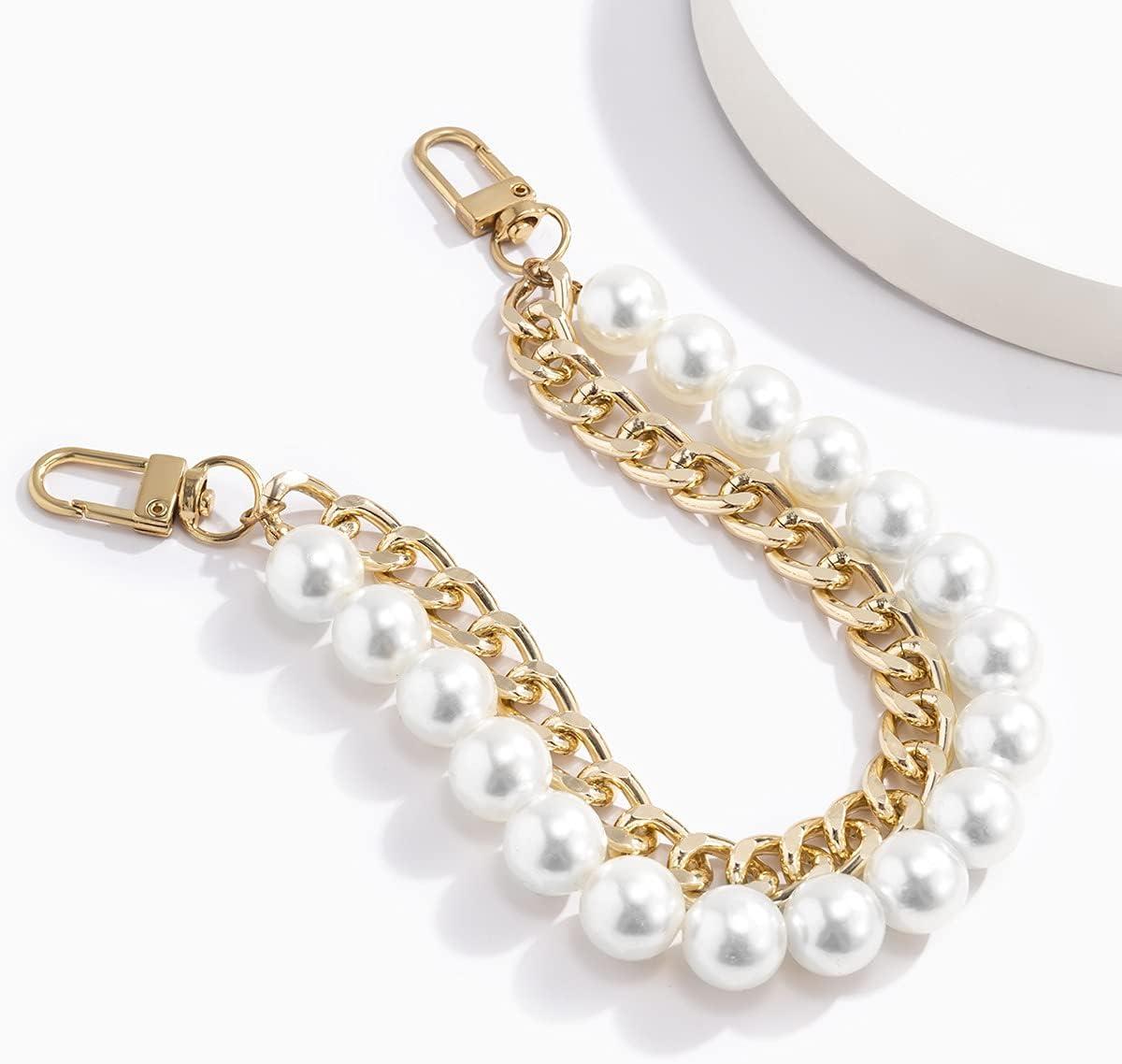 10pcs Pearl Bag Chain Polishing Process Pearl Purse Strap Decorative Pearl  Strap