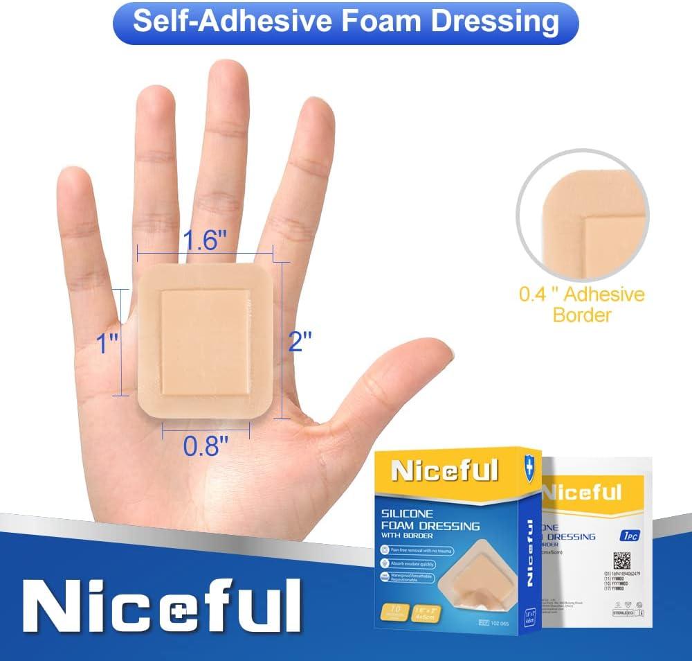 thumbnail image 2 of Livaclean Health Silicone Foam Dressings 12ct - 3x3 Sterile Wound Bandages 2 of 9
