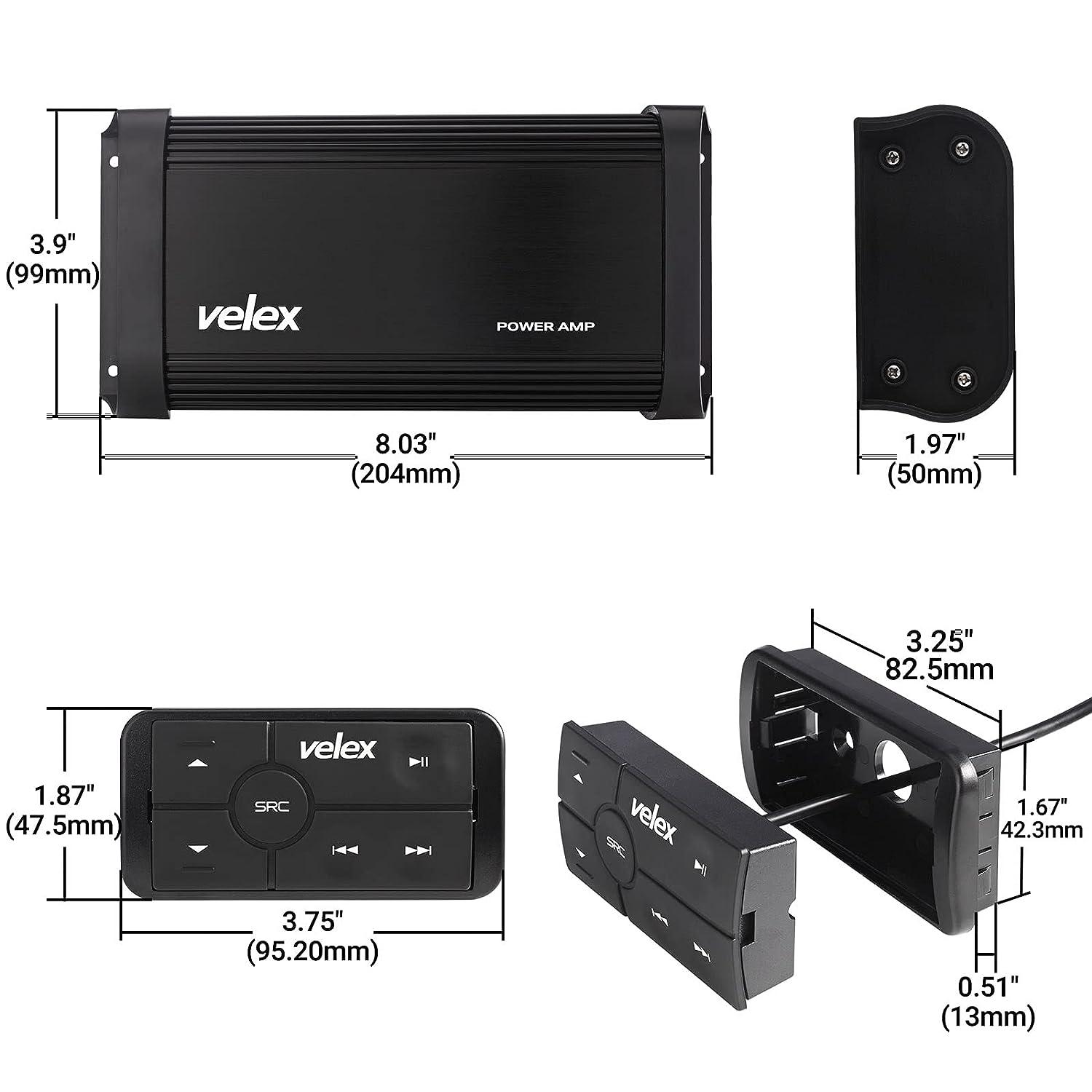 velex Powersport Class D Amp Amplifier 150W x 2 Marine on Boats UTV ATV
