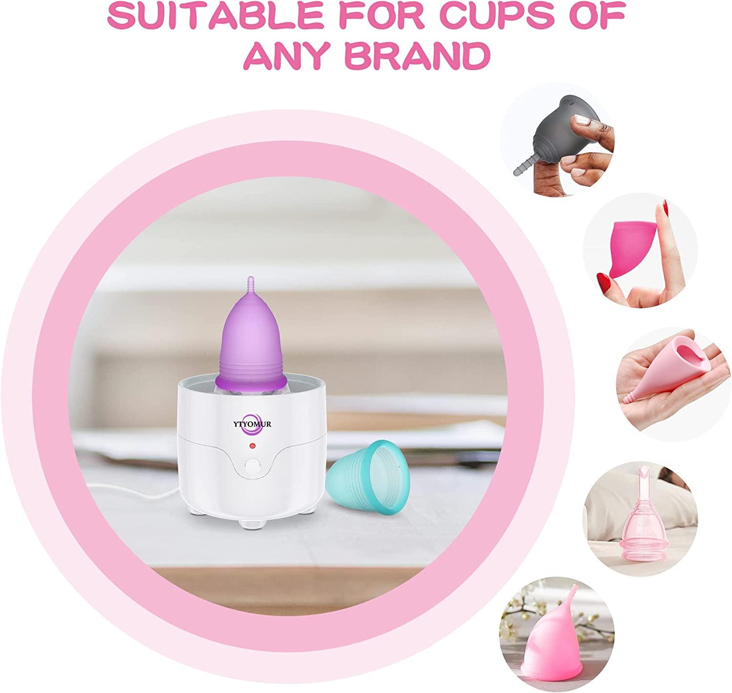 YTYOMUR Menstrual Cup Steamer Sterilizer Kit 2 Reusable Cups Included
