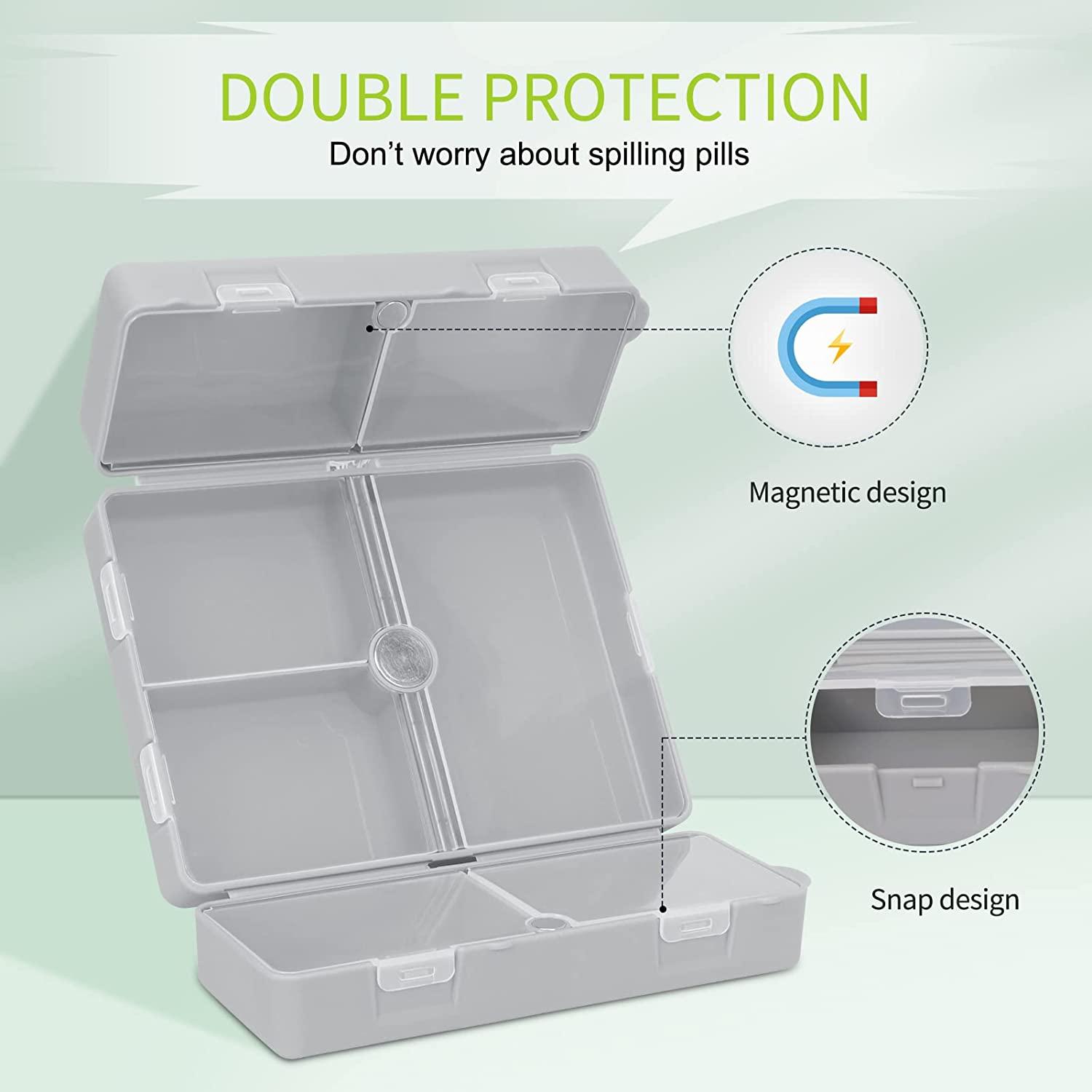 FYY Daily Pill Organizer,7 Compartments Portable Pill Case Travel Pill