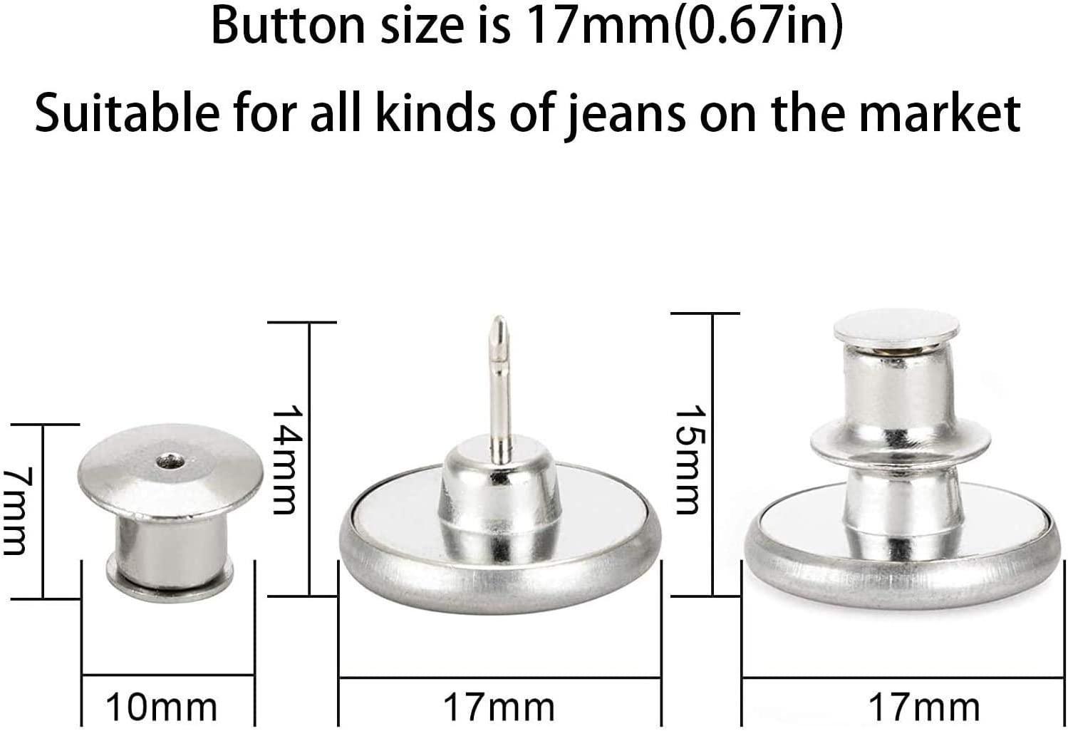 genbz 18PCS Metal Collar Buttons Extenders Elastic Button